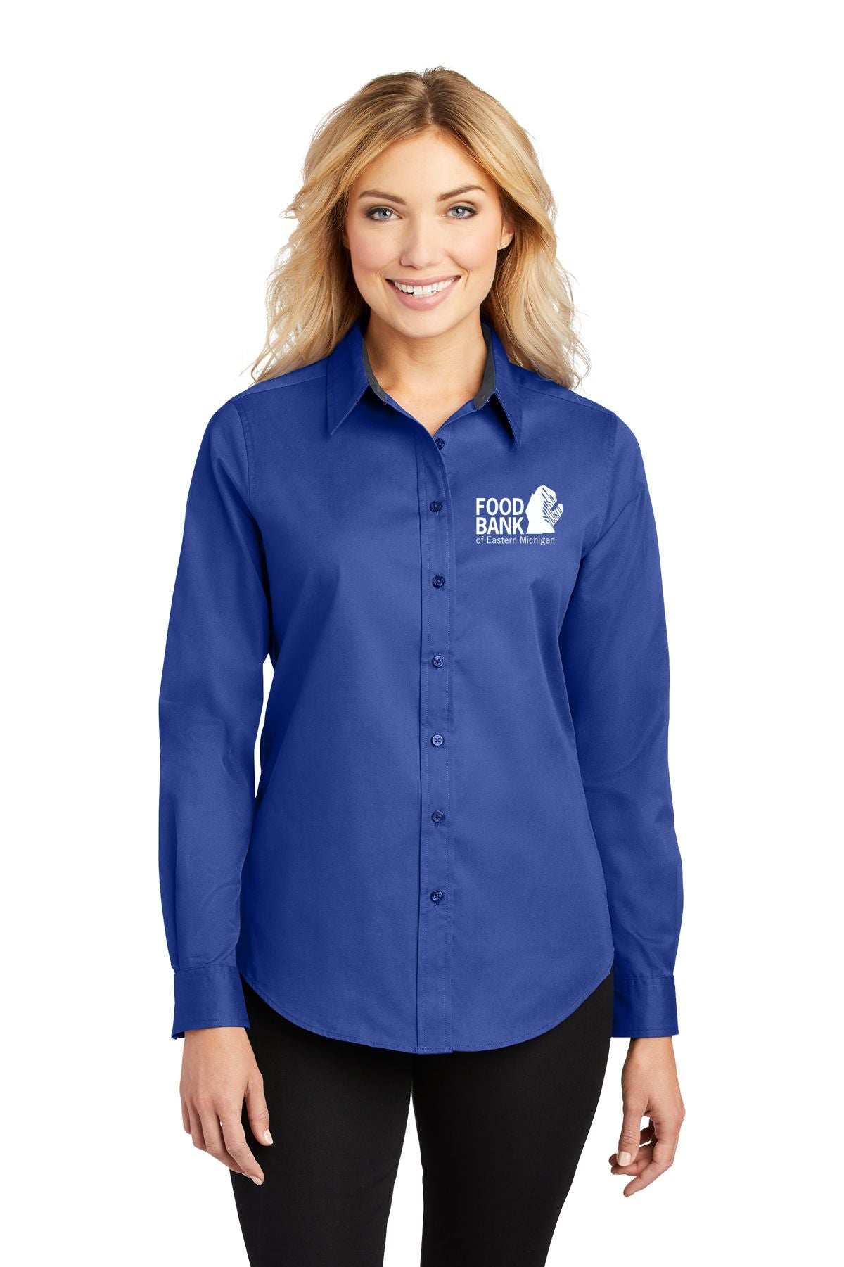 Food Bank of Eastern Michigan Ladies Long Sleeve Easy Care Shirt