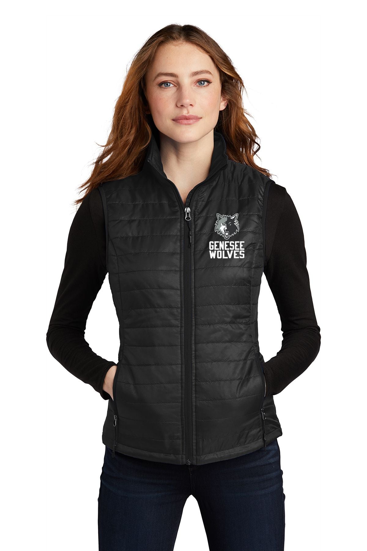 Genesee Wolves Ladies Packable Puffy Vest - GWPTO