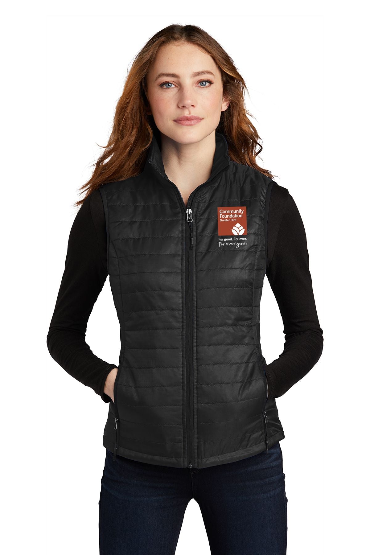 Community Foundation of Greater Flint Ladies Packable Puffy Vest