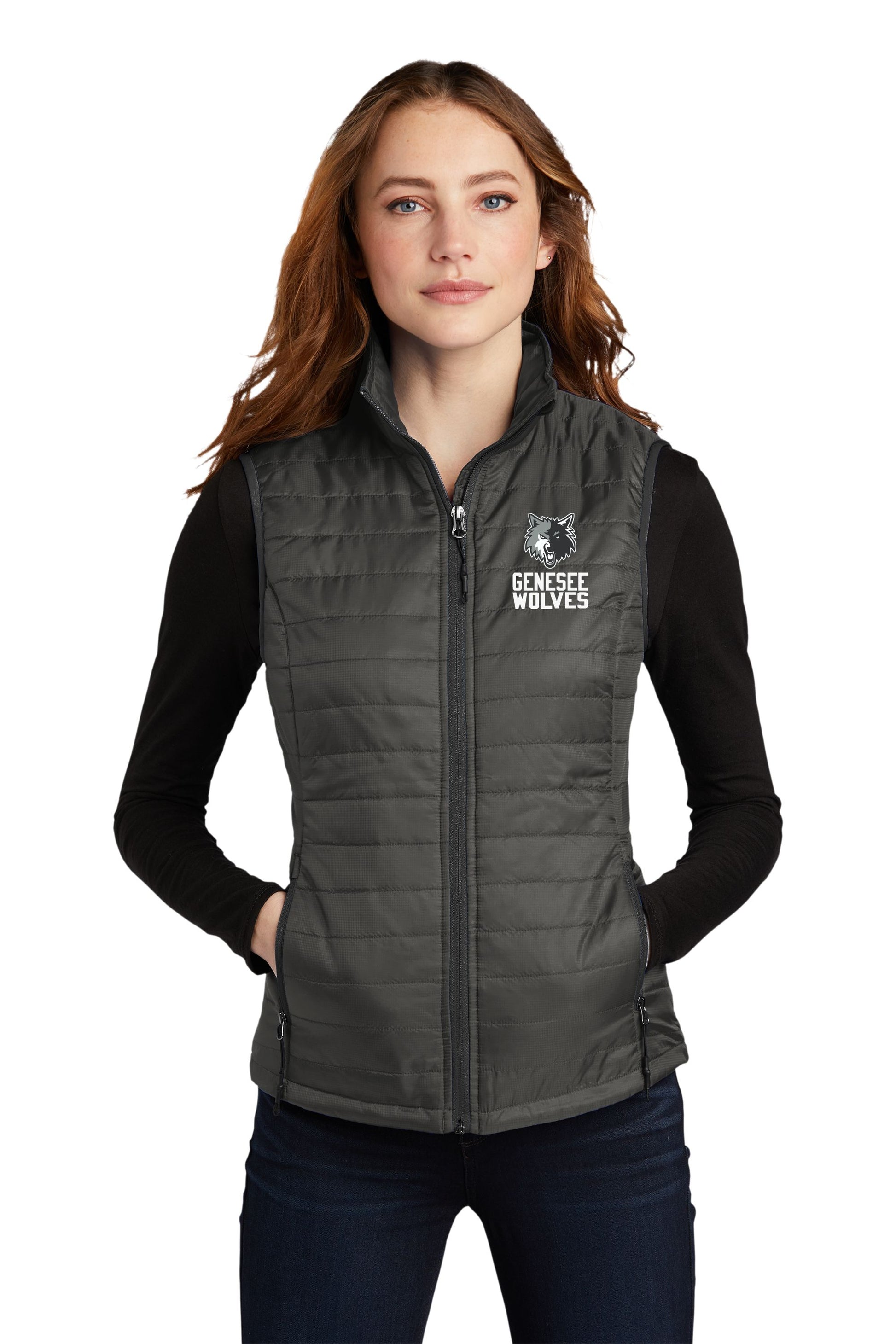 Genesee Wolves Ladies Packable Puffy Vest - GWPTO