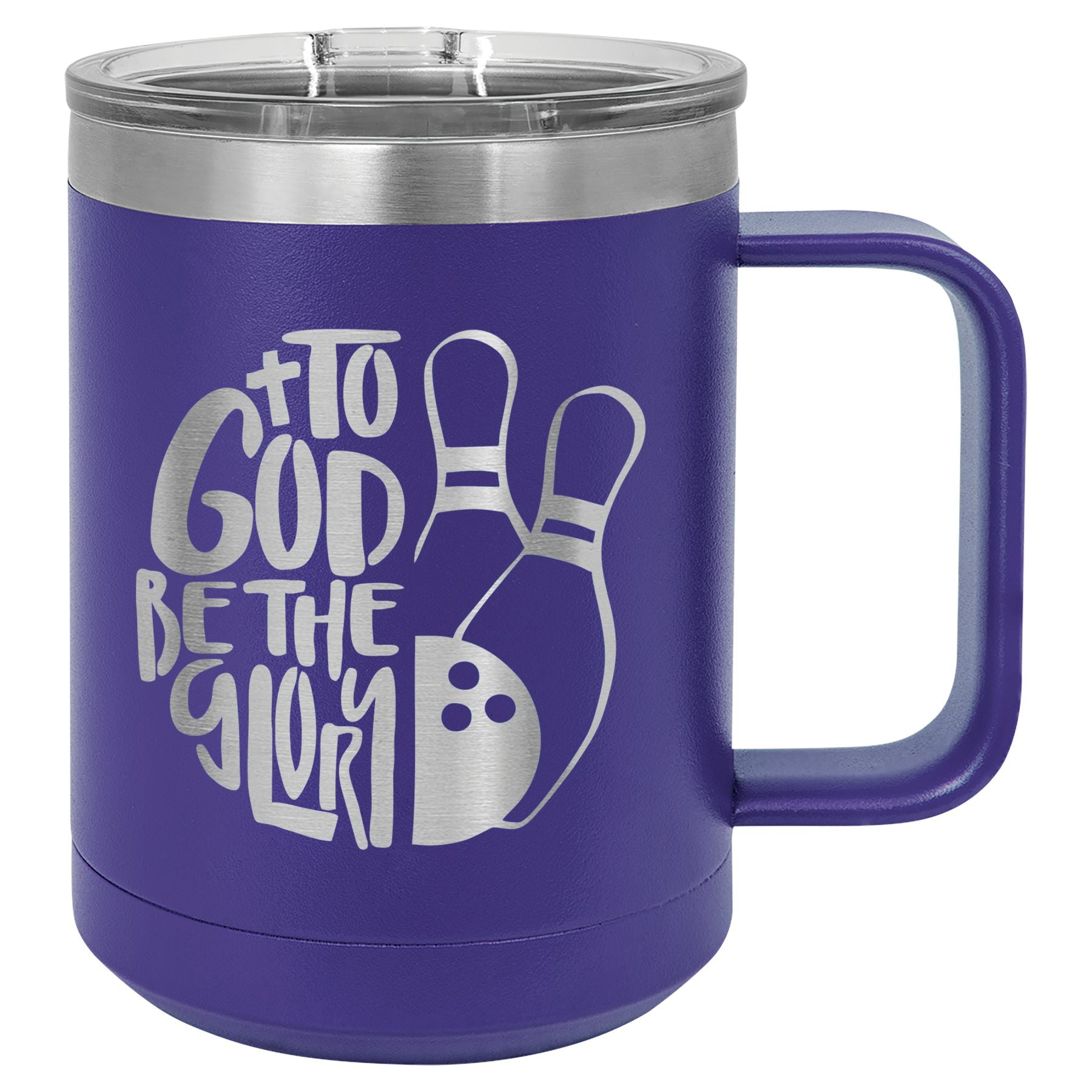 To Got Be The Glory Bowling Vacuum Insulated Mug with Slider Lid