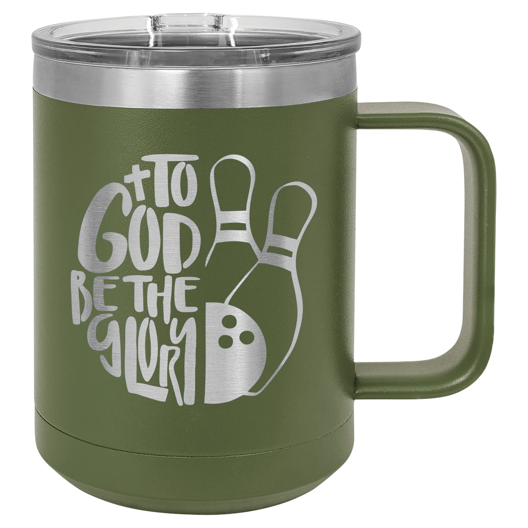 To Got Be The Glory Bowling Vacuum Insulated Mug with Slider Lid
