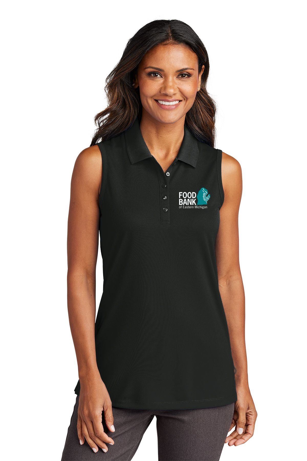 Food Bank of Eastern Michigan Women's Dry Zone® UV Micro-Mesh Sleeveless Polo