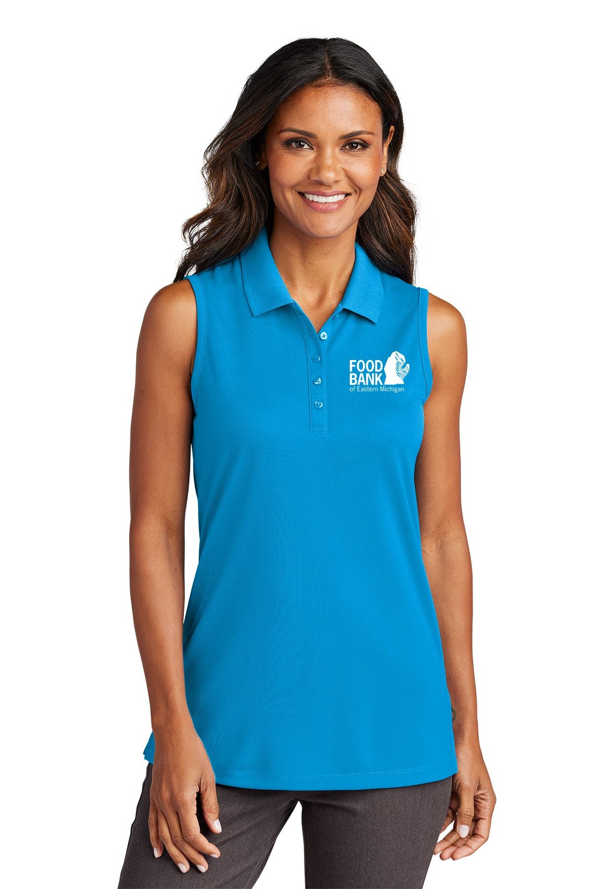 Food Bank of Eastern Michigan Women's Dry Zone® UV Micro-Mesh Sleeveless Polo