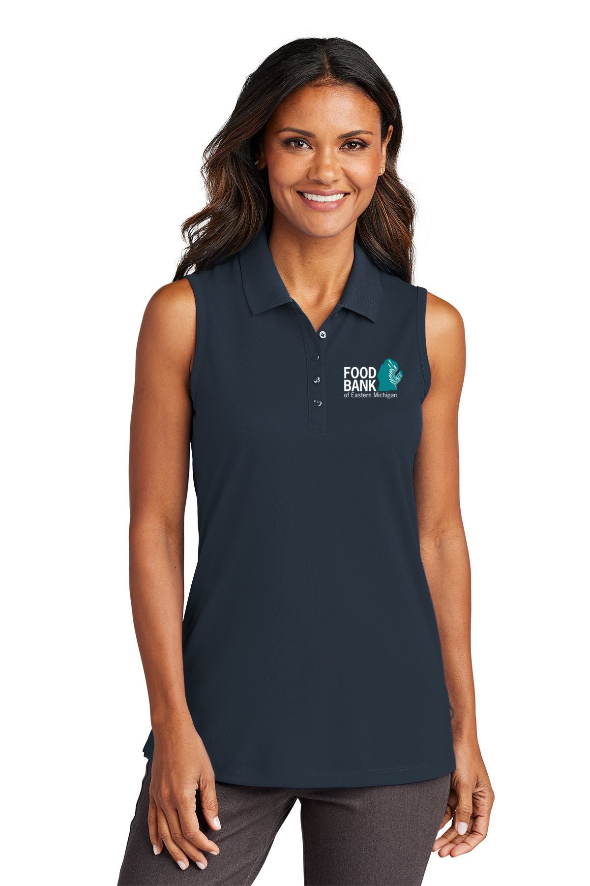 Food Bank of Eastern Michigan Women's Dry Zone® UV Micro-Mesh Sleeveless Polo