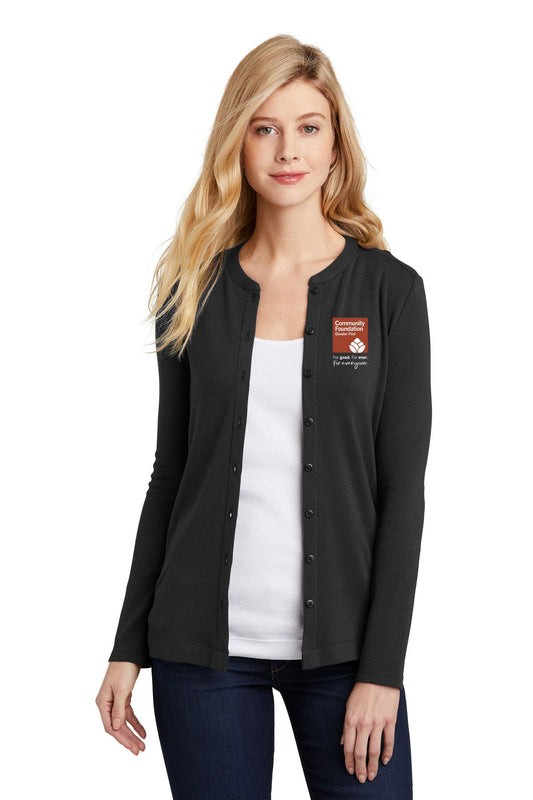 Community Foundation of Greater Flint Port Authority® Ladies Concept Stretch Button-Front Cardigan