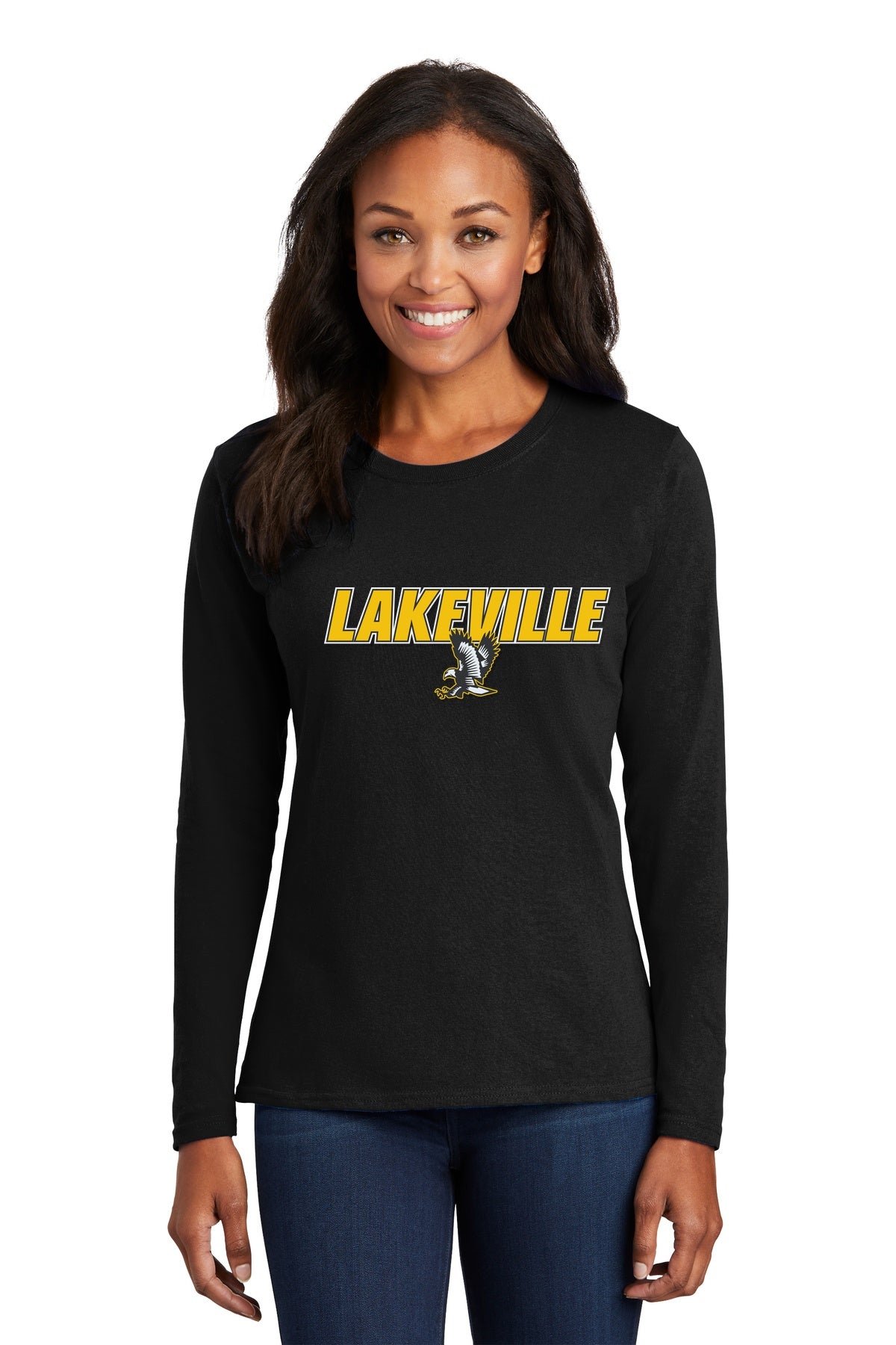 Lakeville Italic Over Logo Basic Long Sleeve Shirt