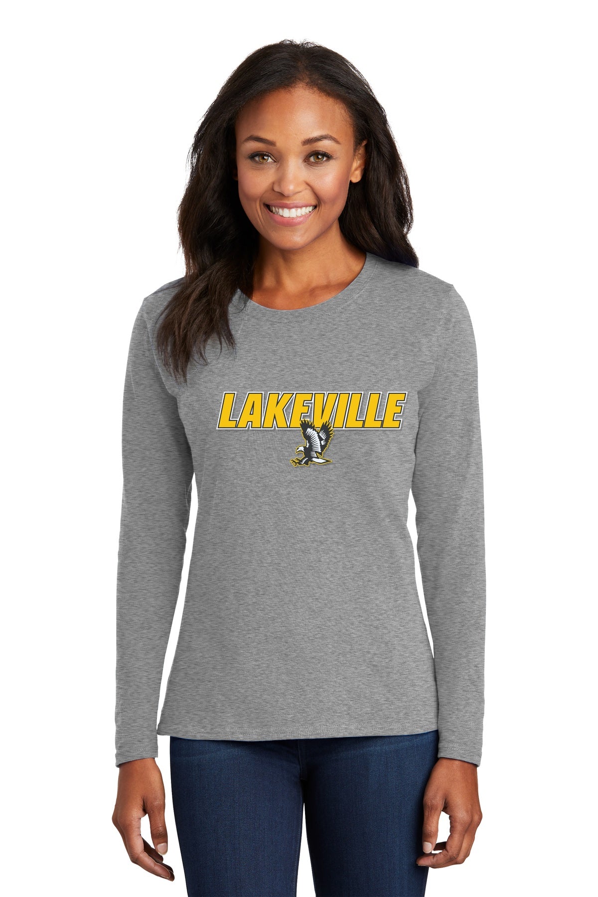 Lakeville Italic Over Logo Basic Long Sleeve Shirt