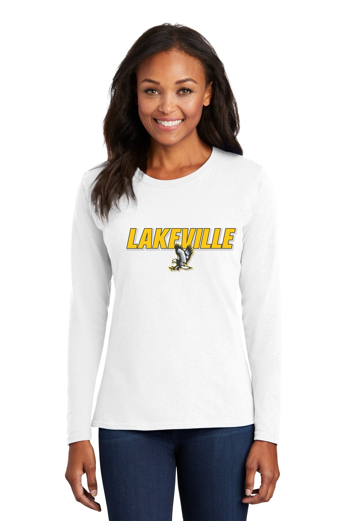 Lakeville Italic Over Logo Basic Long Sleeve Shirt
