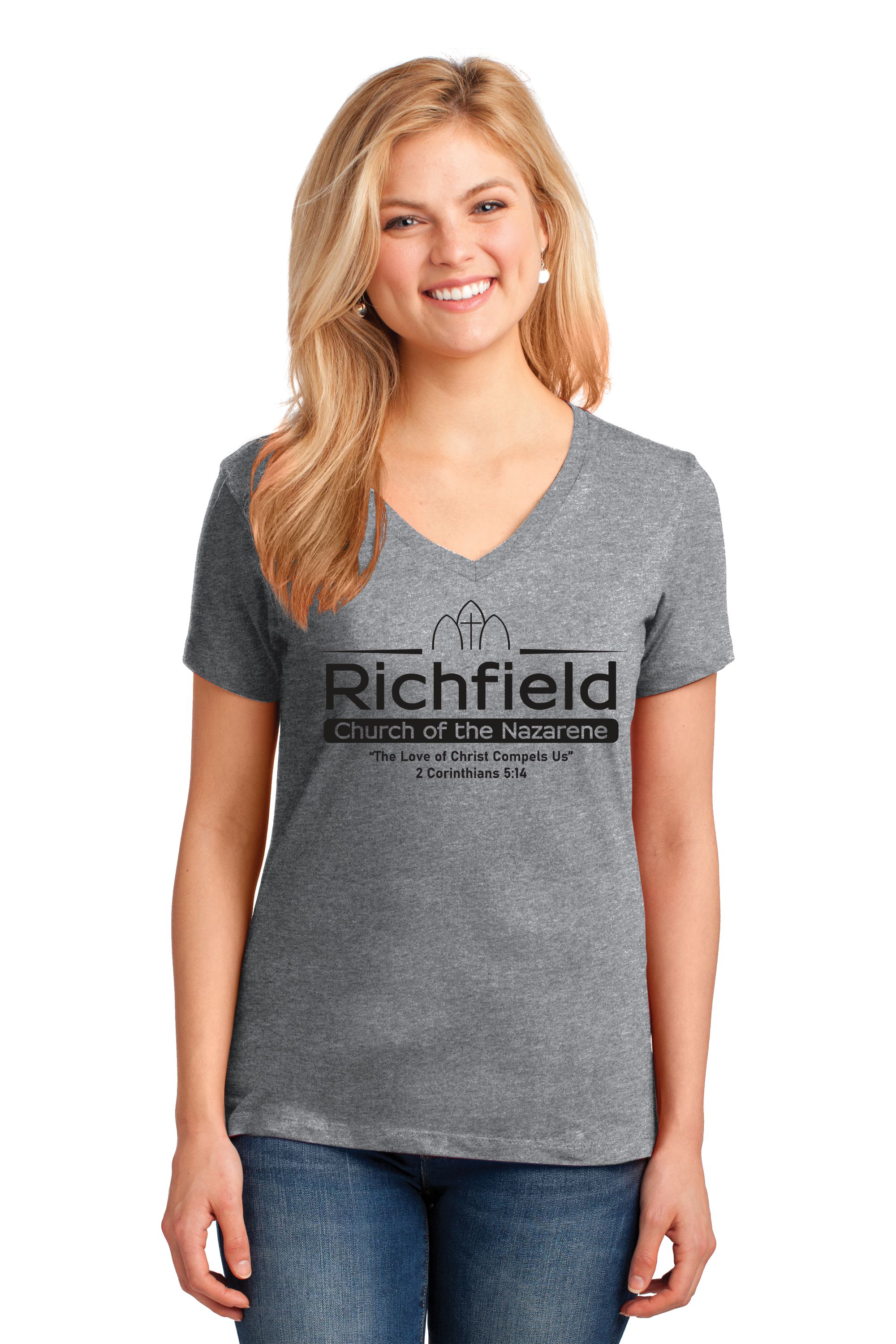 Richfield Church of the Nazarene Ladies V-Neck T-shirt