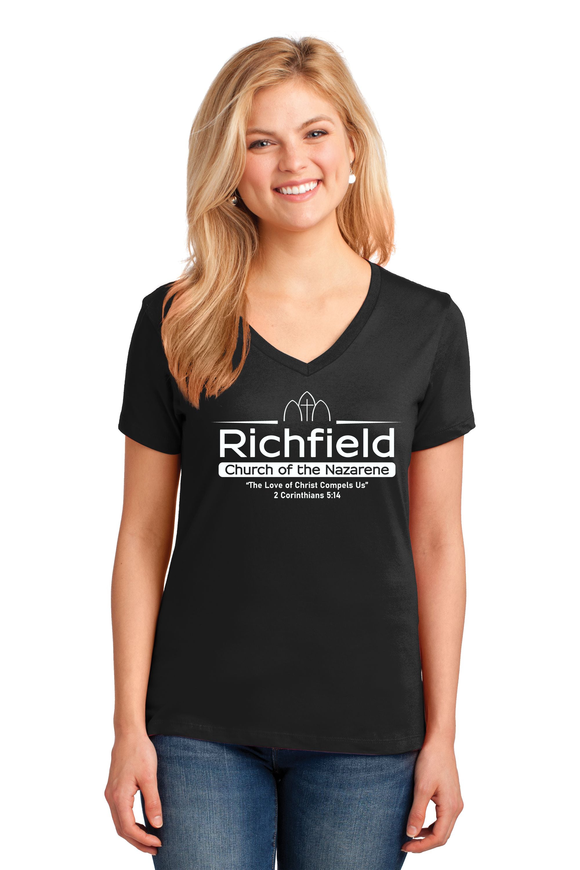 Richfield Church of the Nazarene Ladies V-Neck T-shirt