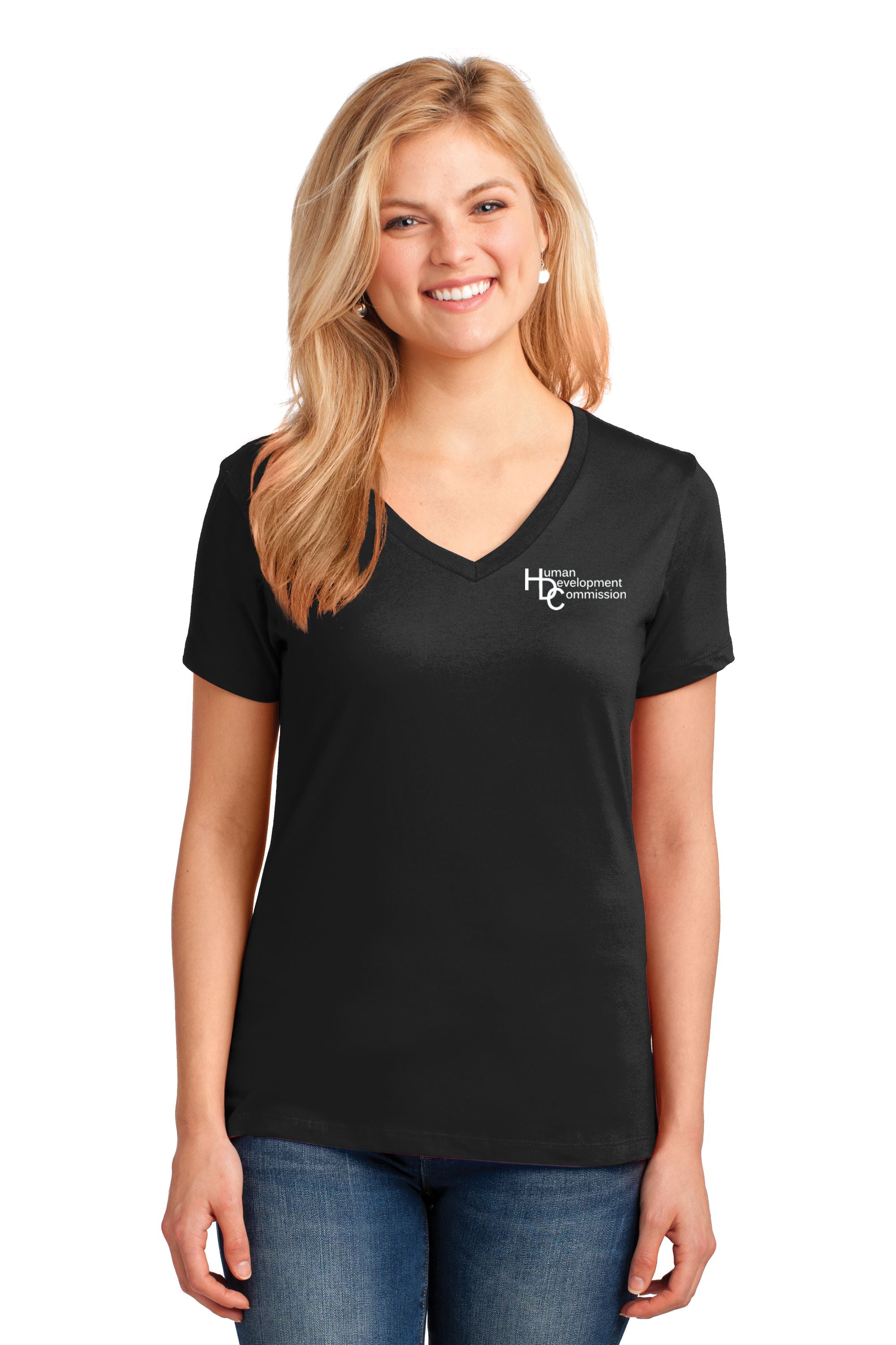 Human Development Commission Ladies V-Neck T-shirt