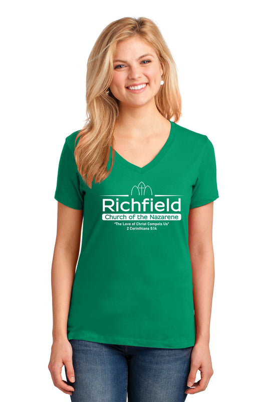 Richfield Church of the Nazarene Ladies V-Neck T-shirt