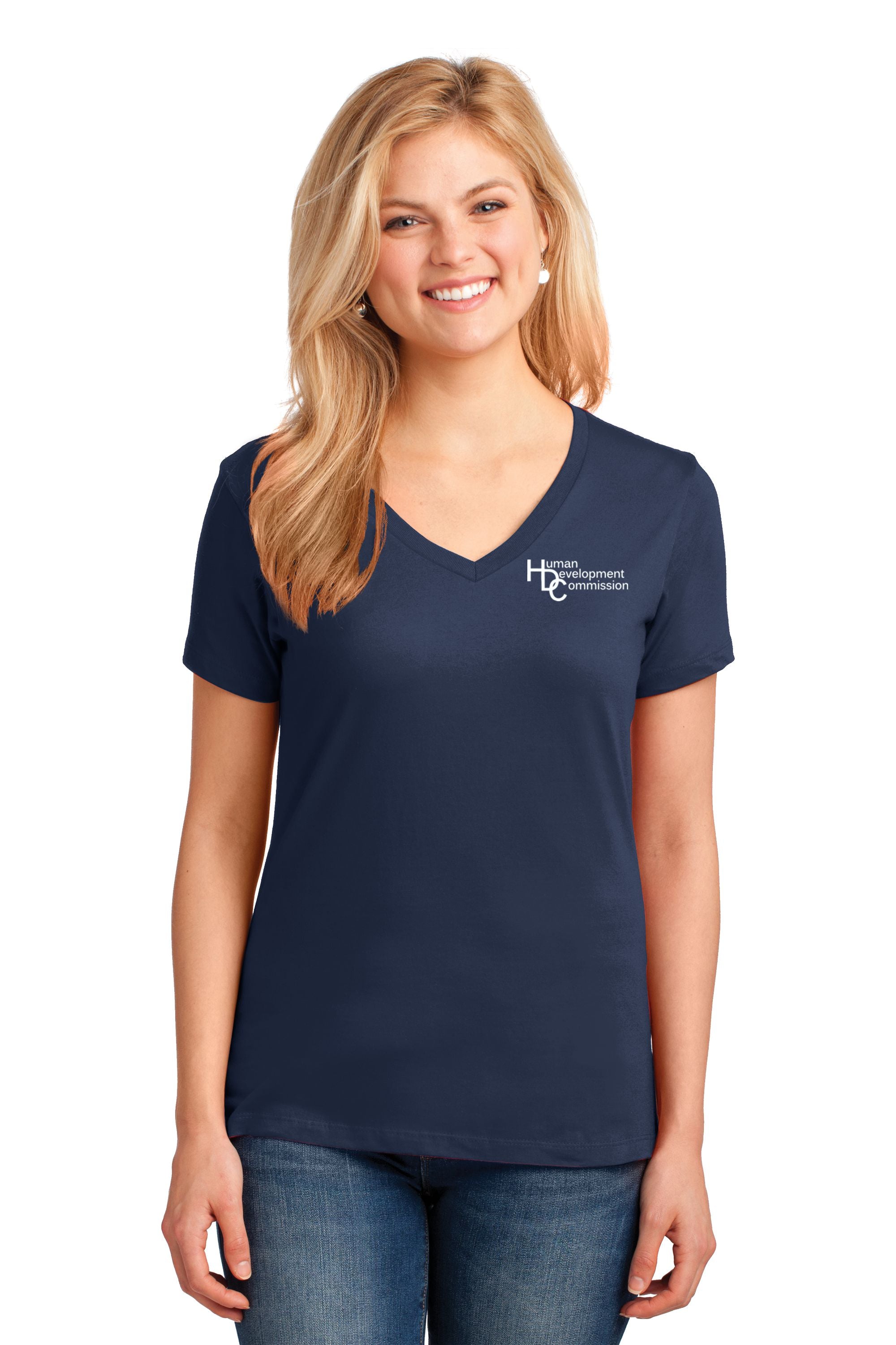 Human Development Commission Ladies V-Neck T-shirt