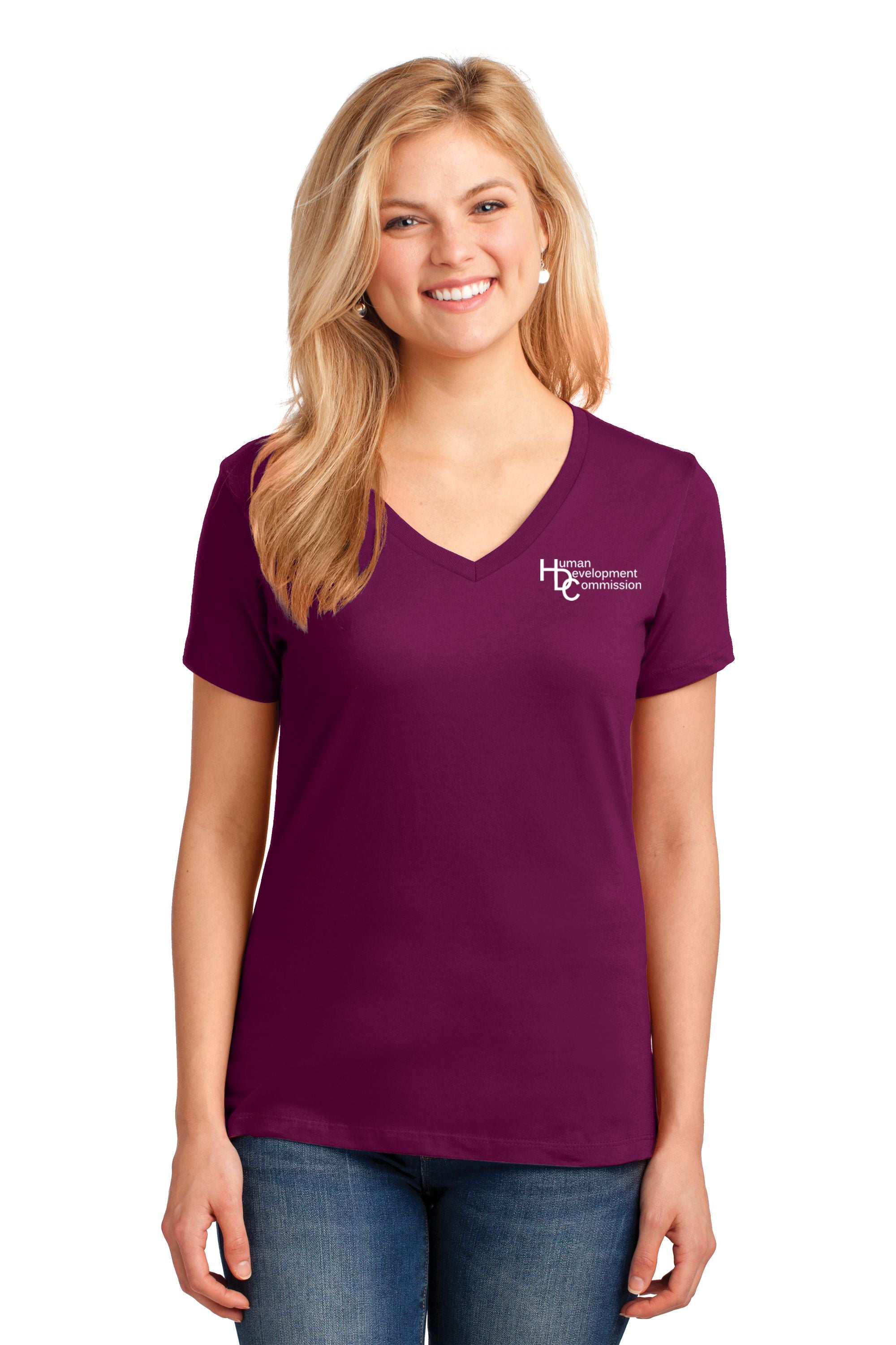 Human Development Commission Ladies V-Neck T-shirt