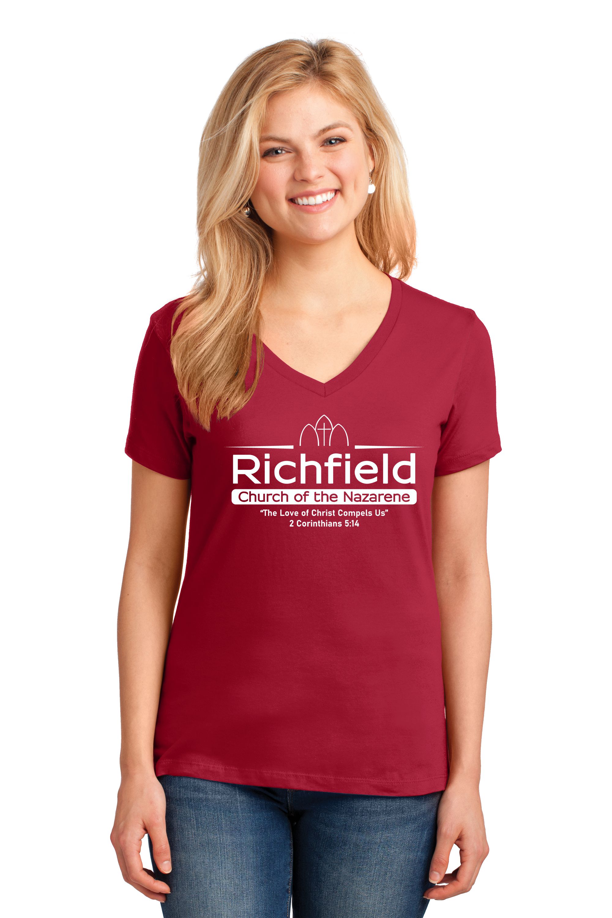 Richfield Church of the Nazarene Ladies V-Neck T-shirt