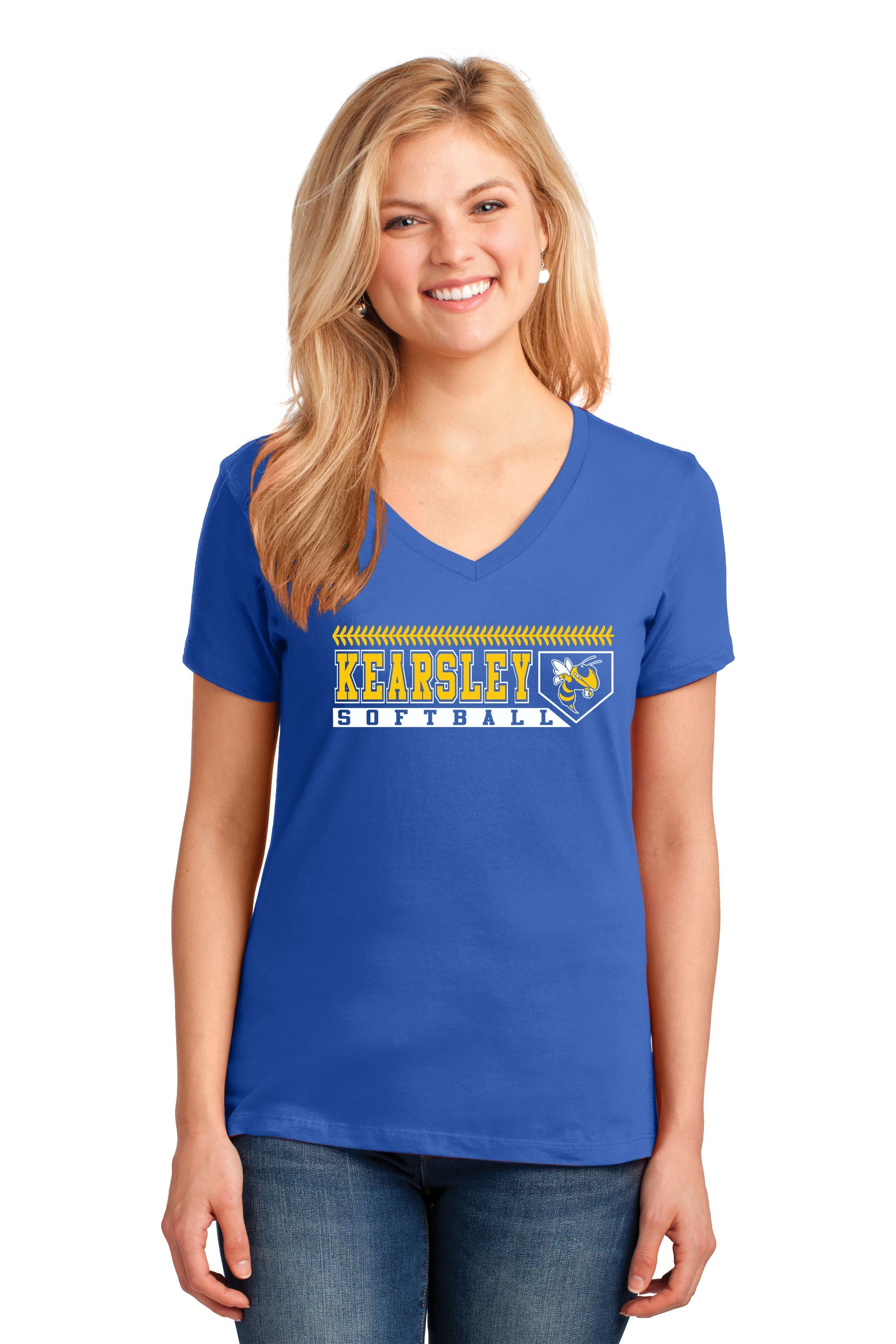 Kearsley Softball Ladies V-Neck T-shirt