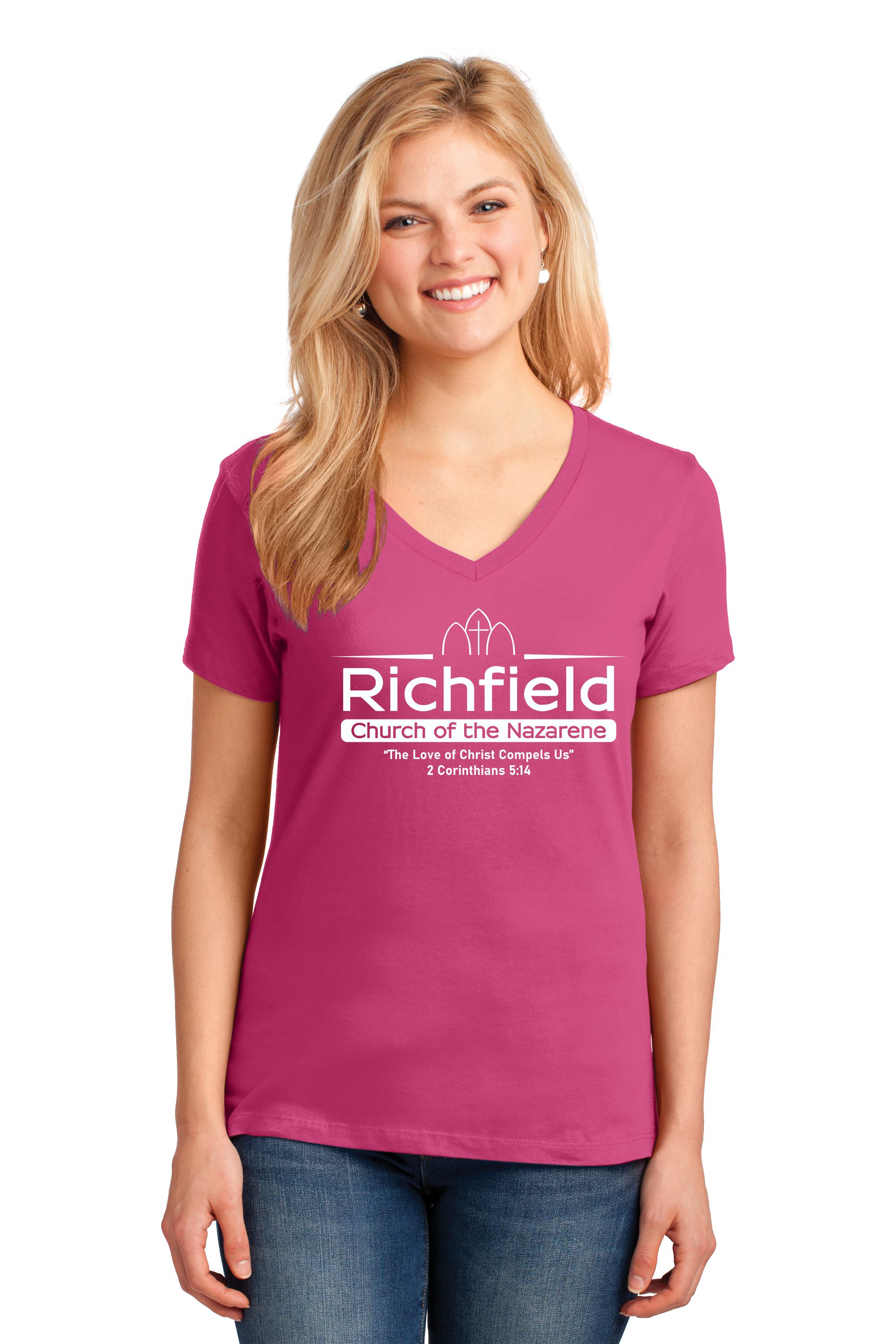 Richfield Church of the Nazarene Ladies V-Neck T-shirt