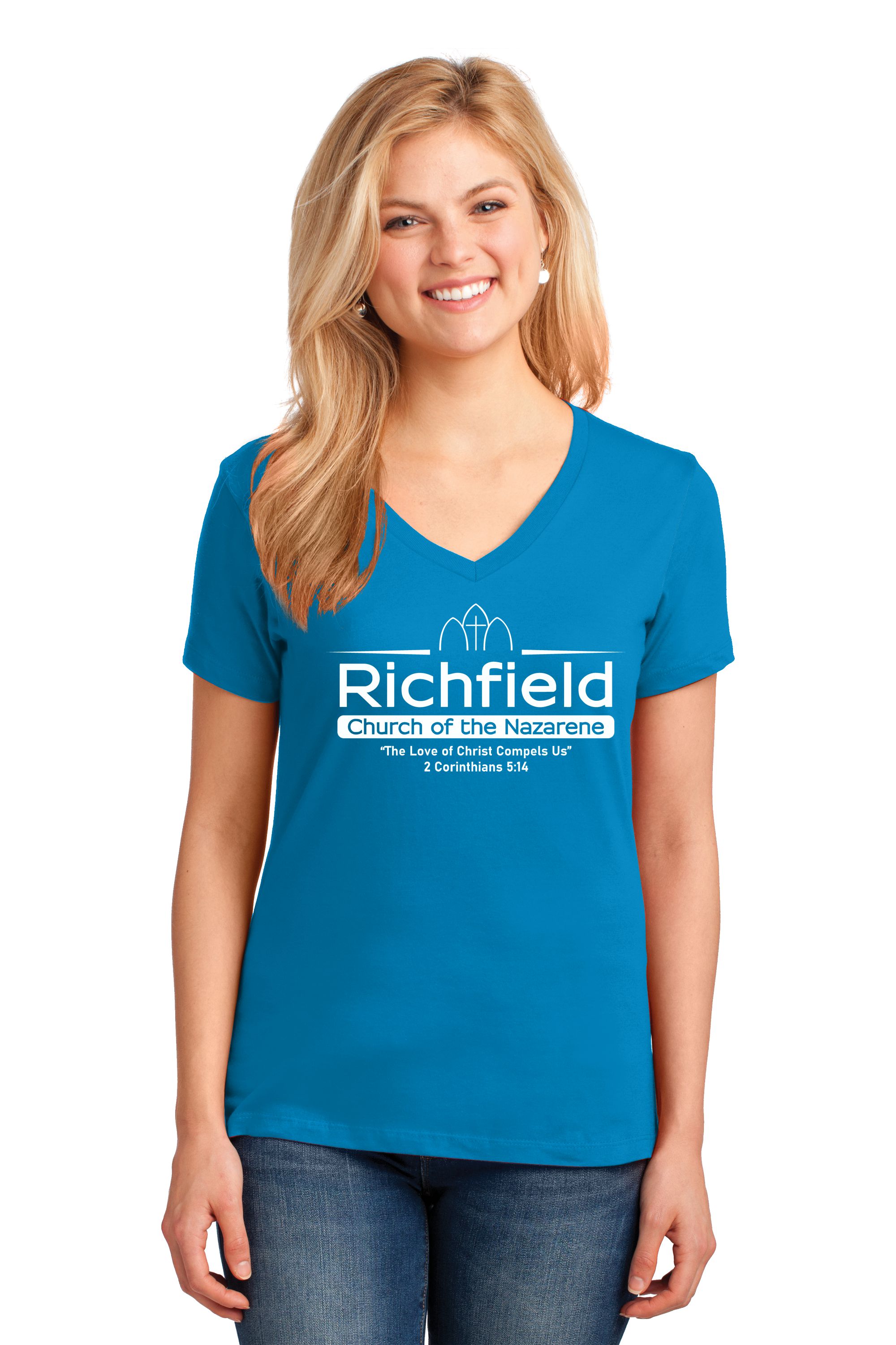 Richfield Church of the Nazarene Ladies V-Neck T-shirt