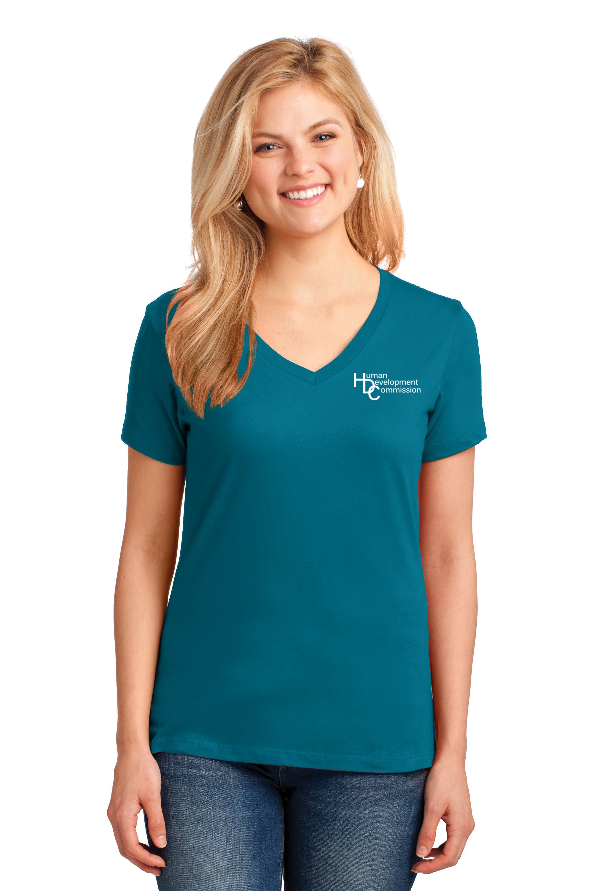 Human Development Commission Ladies V-Neck T-shirt