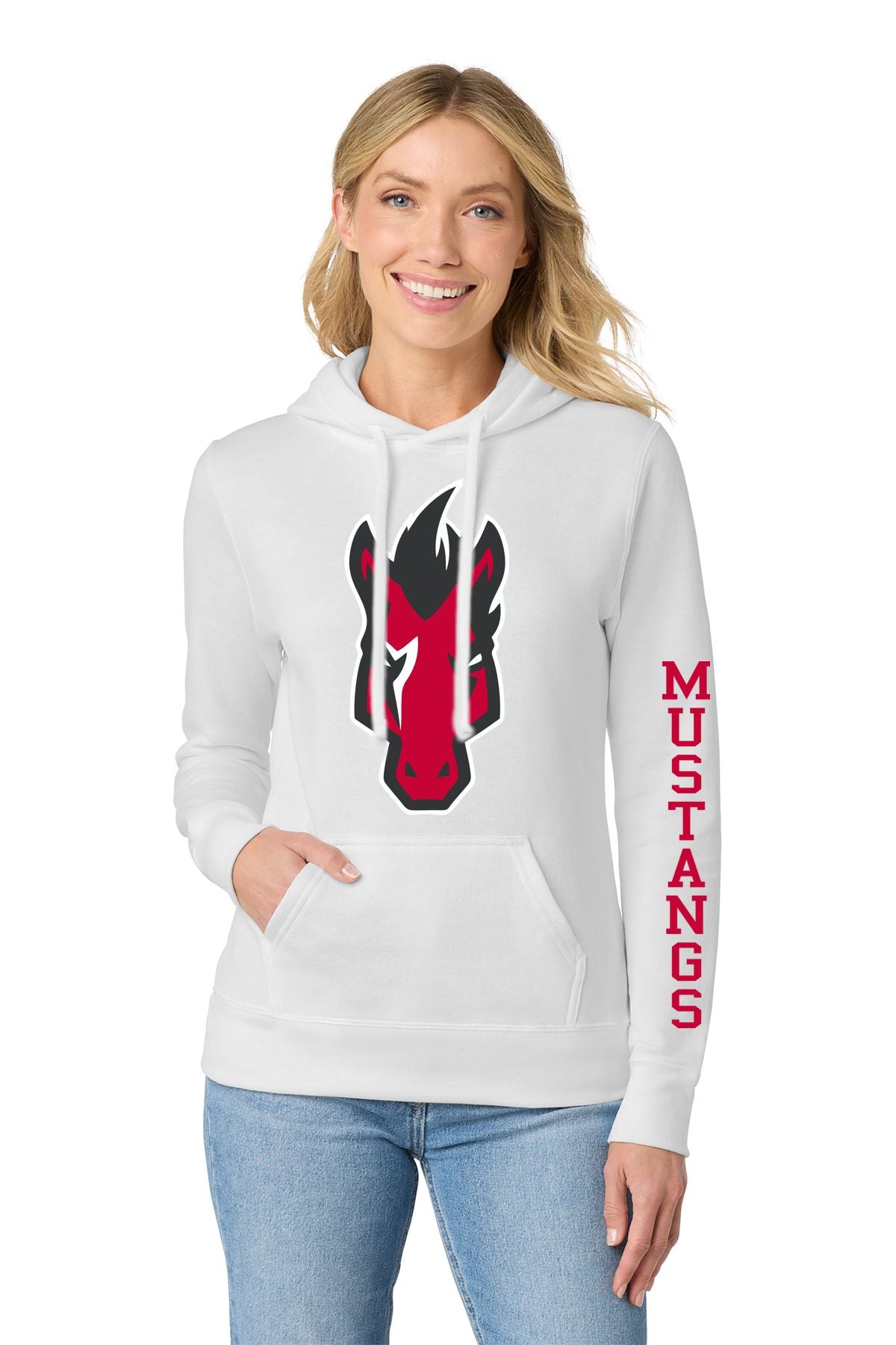 Mustangs Basic Ladies Hooded Sweatshirt