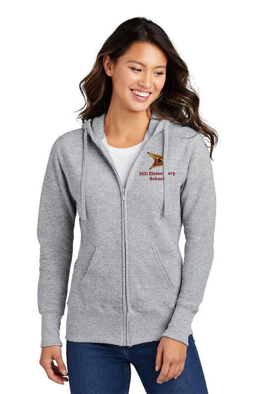 Hill Elementary Ladies Full Zip Cotton Hooded Pullover