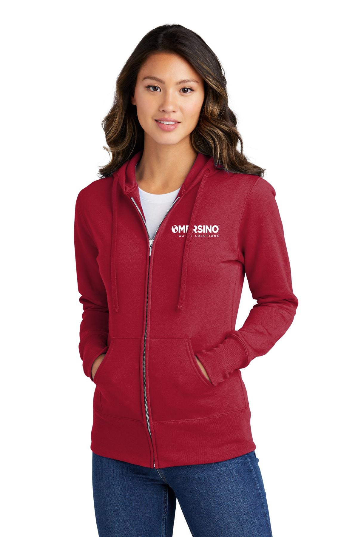 Mersino Ladies Full Zip Cotton Hooded Pullover