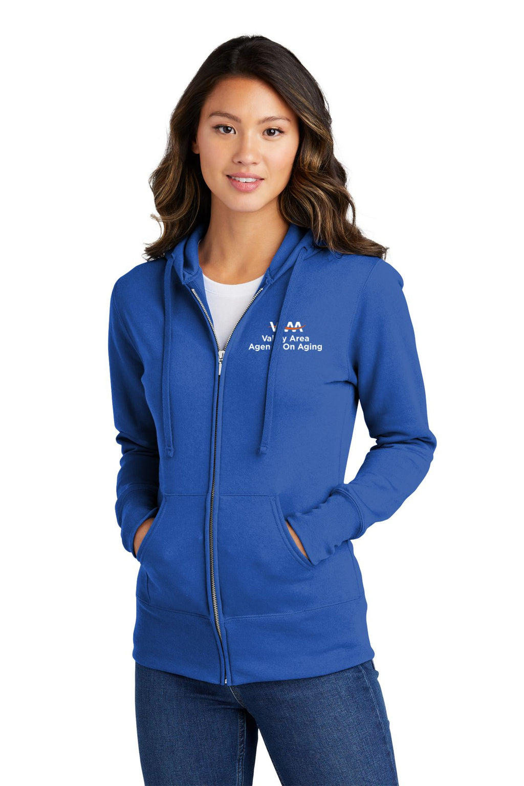 Valley Area Agency On Aging Ladies Full Zip Cotton Hooded Pullover