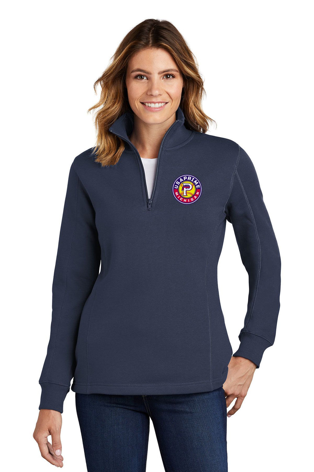 USA Prime Softball Women's Embroidered 1/4-Zip Sweatshirt