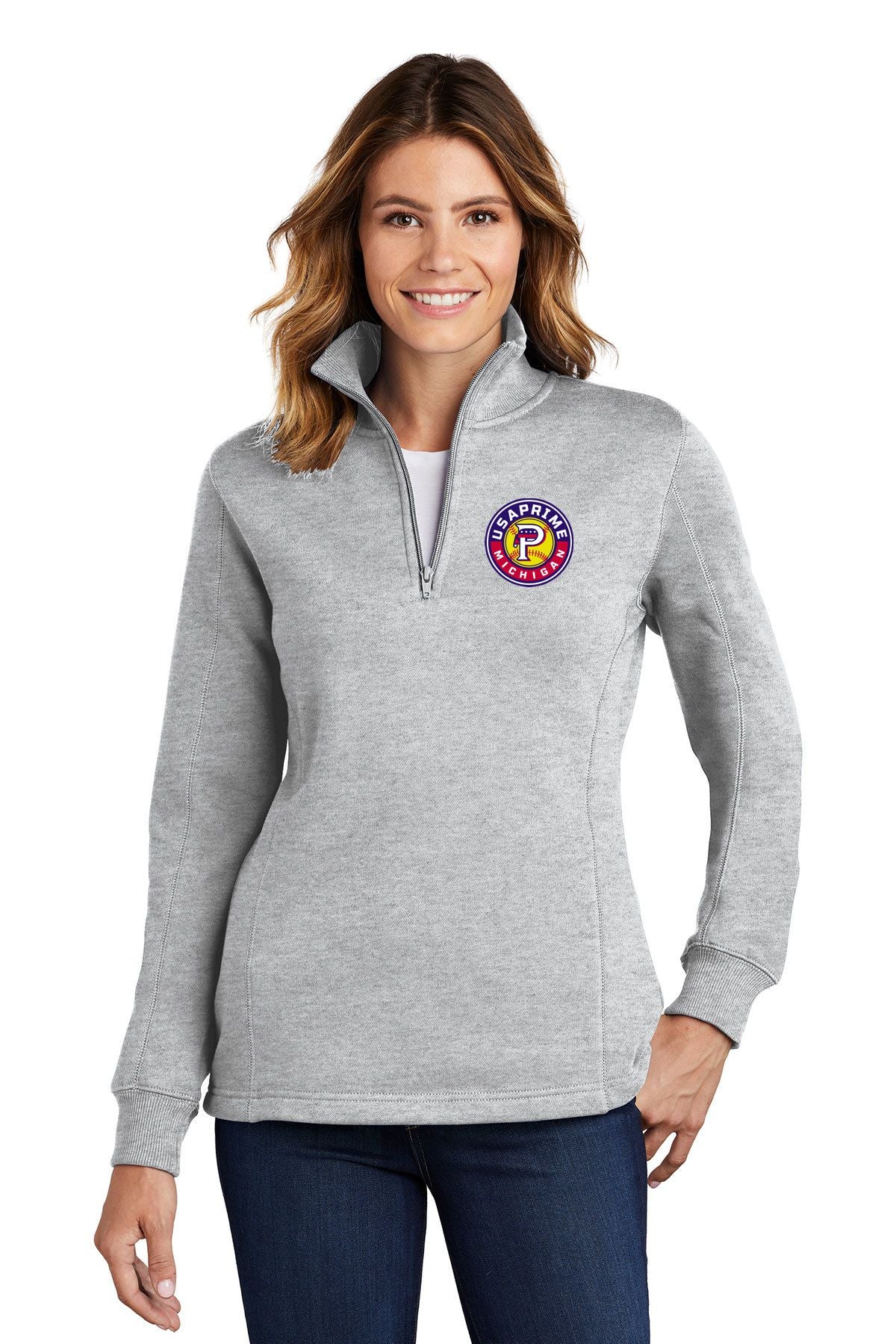 USA Prime Softball Women's Embroidered 1/4-Zip Sweatshirt