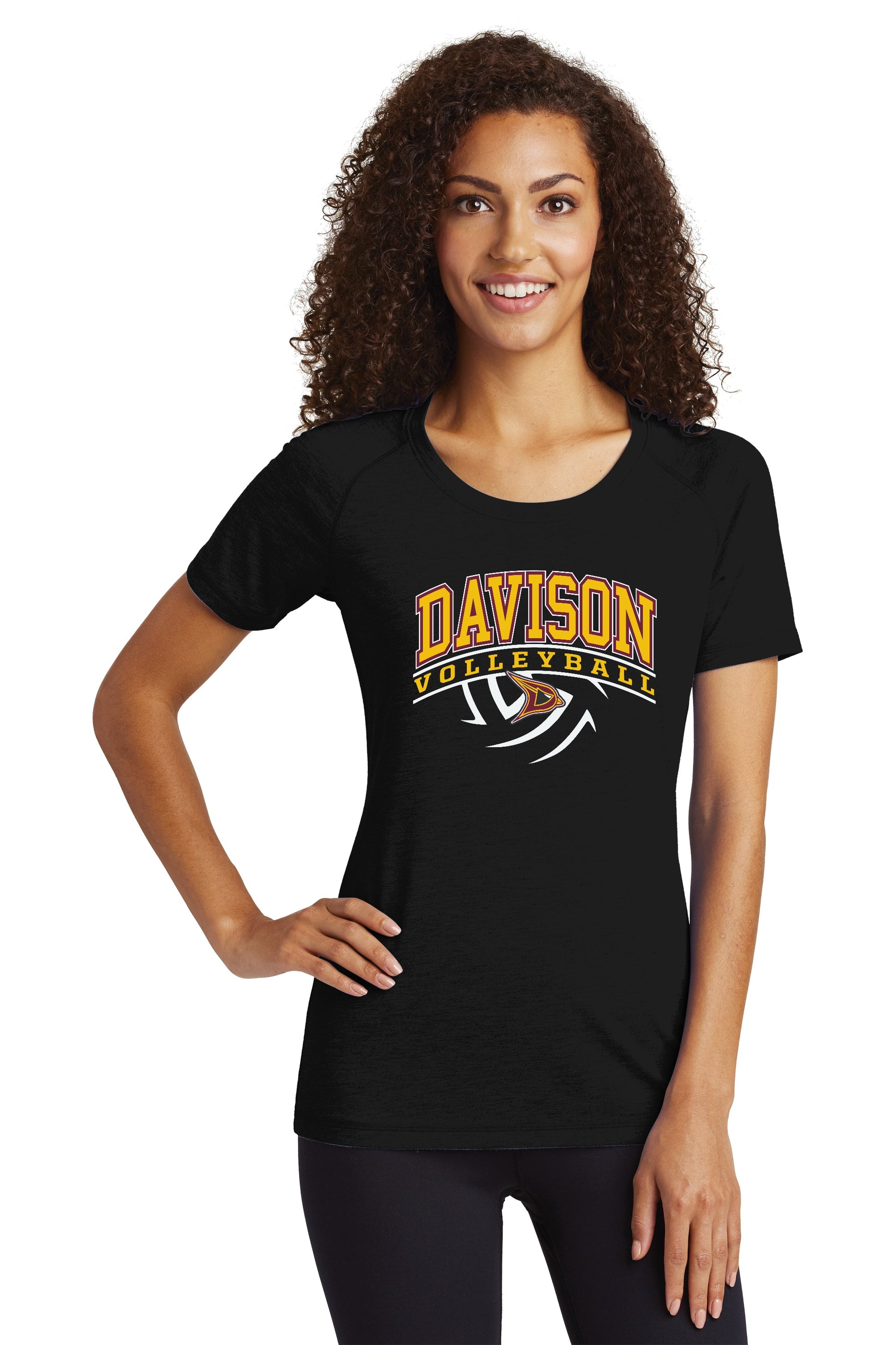 Davison Volleyball PosiCharge® Tri-Blend Wicking Raglan Tee