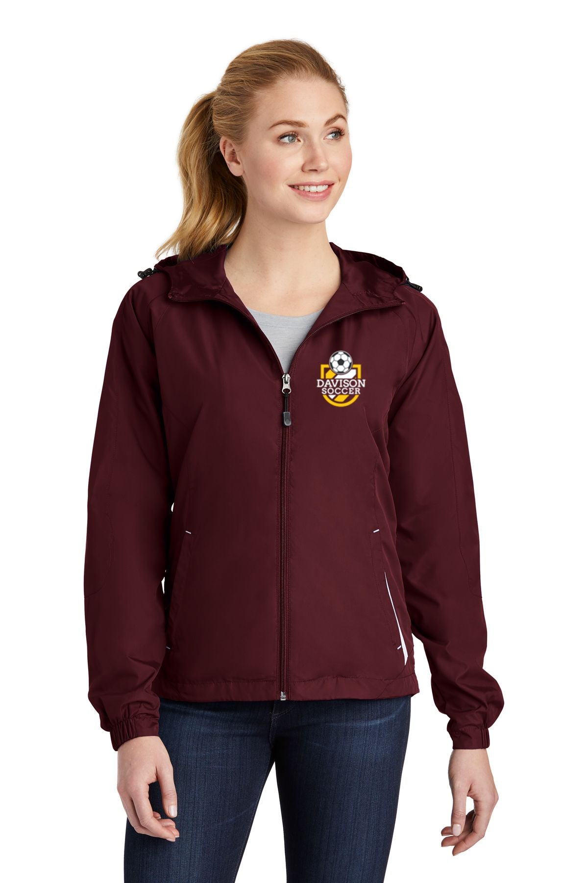 Davison Soccer Sport-Tek® Ladies Colorblock Hooded Raglan Jacket