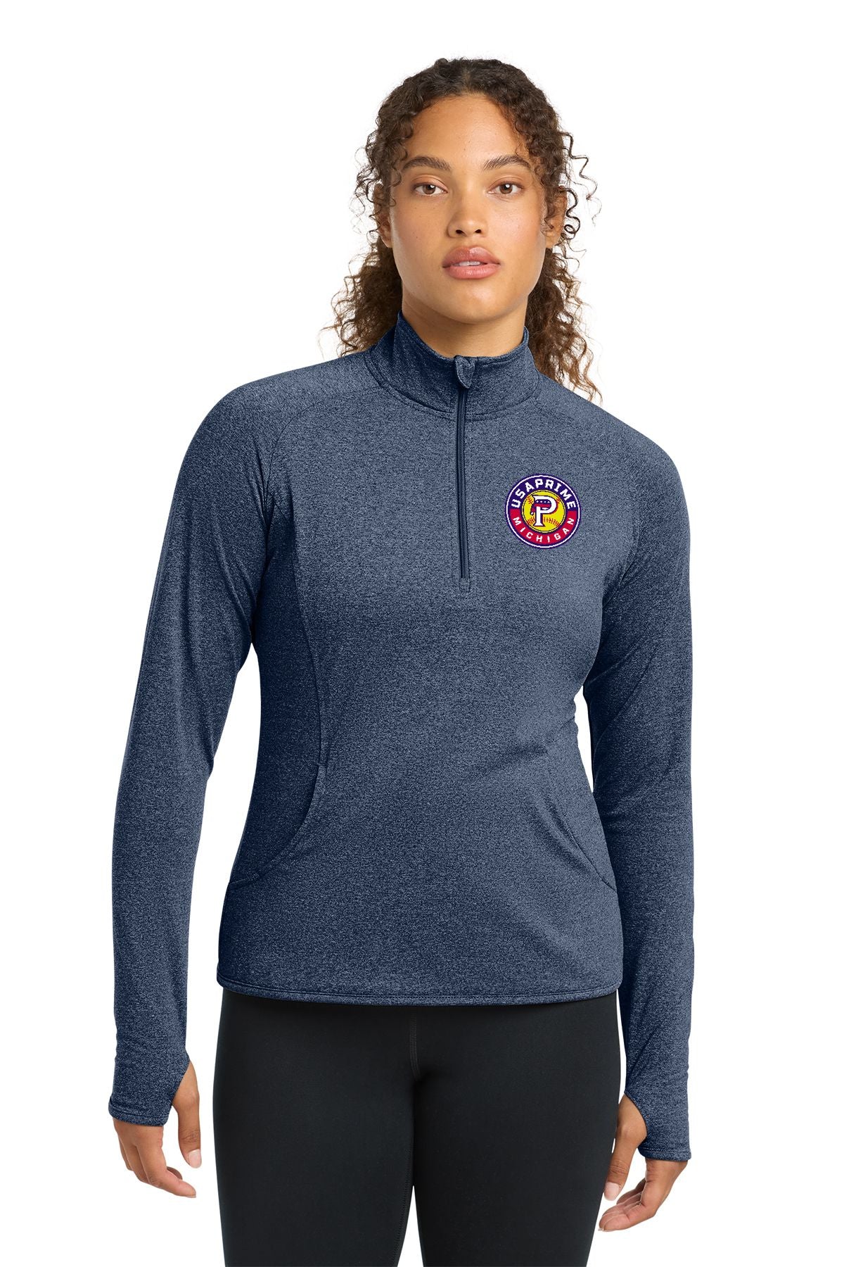 USA Prime Softball Sport-Tek® Women's Sport-Wick® Stretch 1/4-Zip Pullover