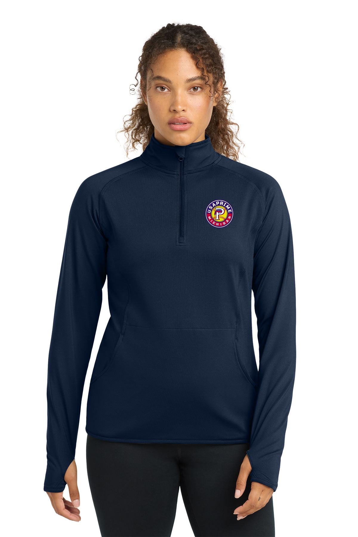 USA Prime Softball Sport-Tek® Women's Sport-Wick® Stretch 1/4-Zip Pullover