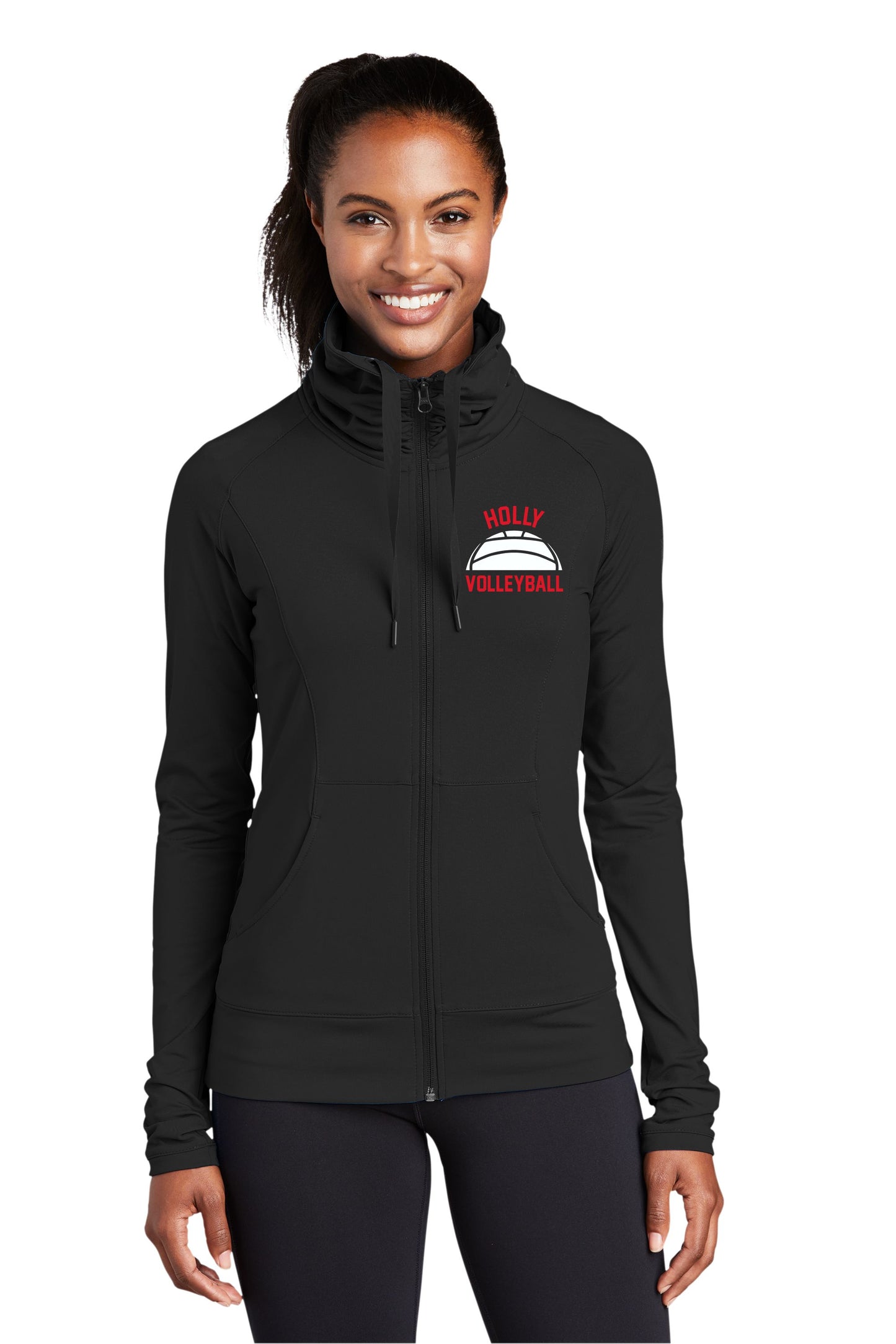 Holly Volleyball Ladies Sport-Wick® Stretch Full-Zip Jacket