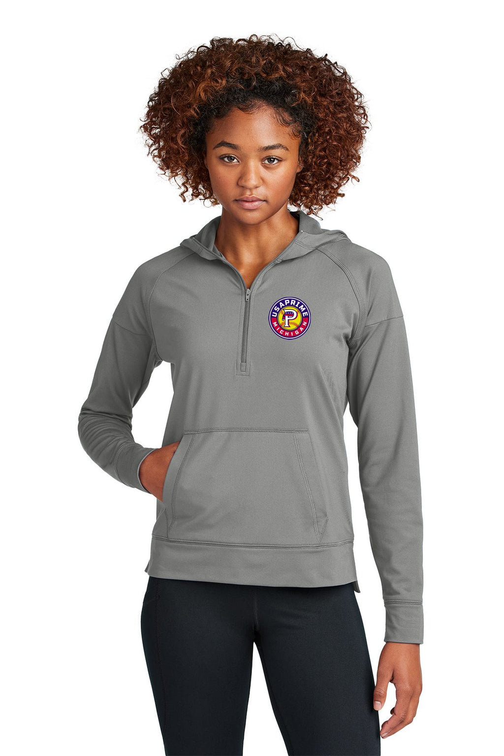USA Prime Softball Ladies Sport-Wick® Stretch 1/2-Zip Hoodie