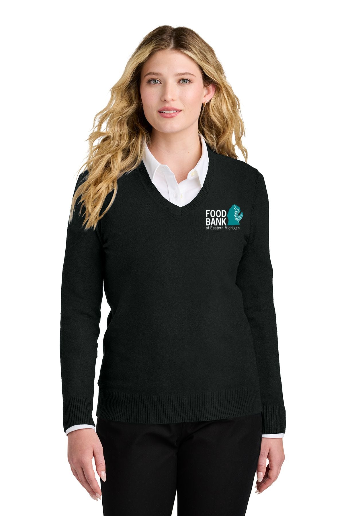 Food Bank Port Authority® Women’s Easy Care V-Neck Sweater