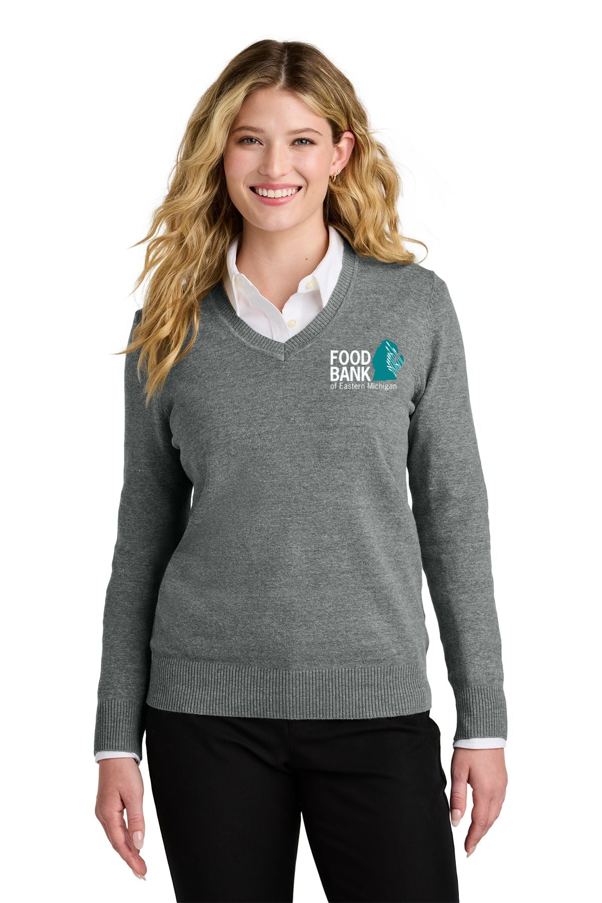 Food Bank Port Authority® Women’s Easy Care V-Neck Sweater
