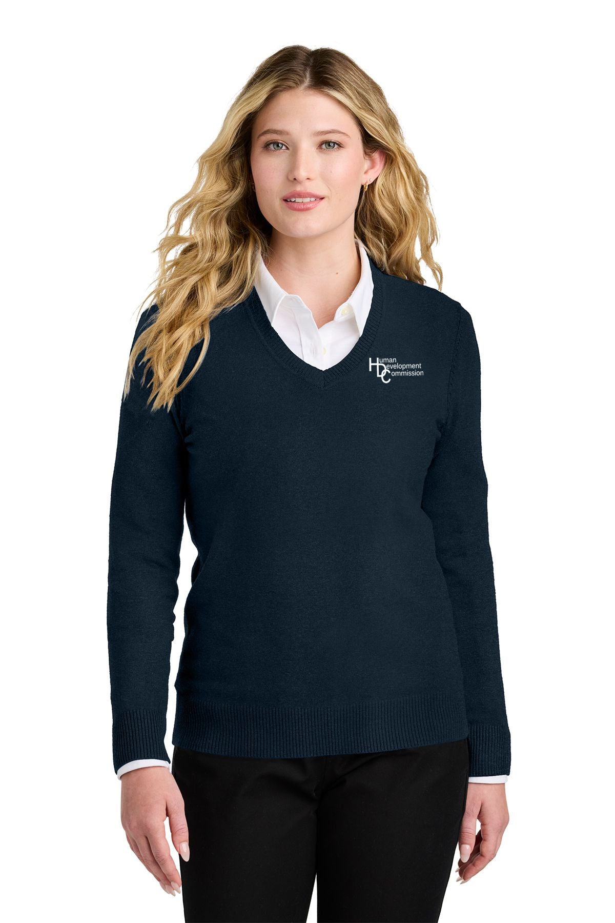 Human Development Commission Authority® Women’s Easy Care V-Neck Sweater