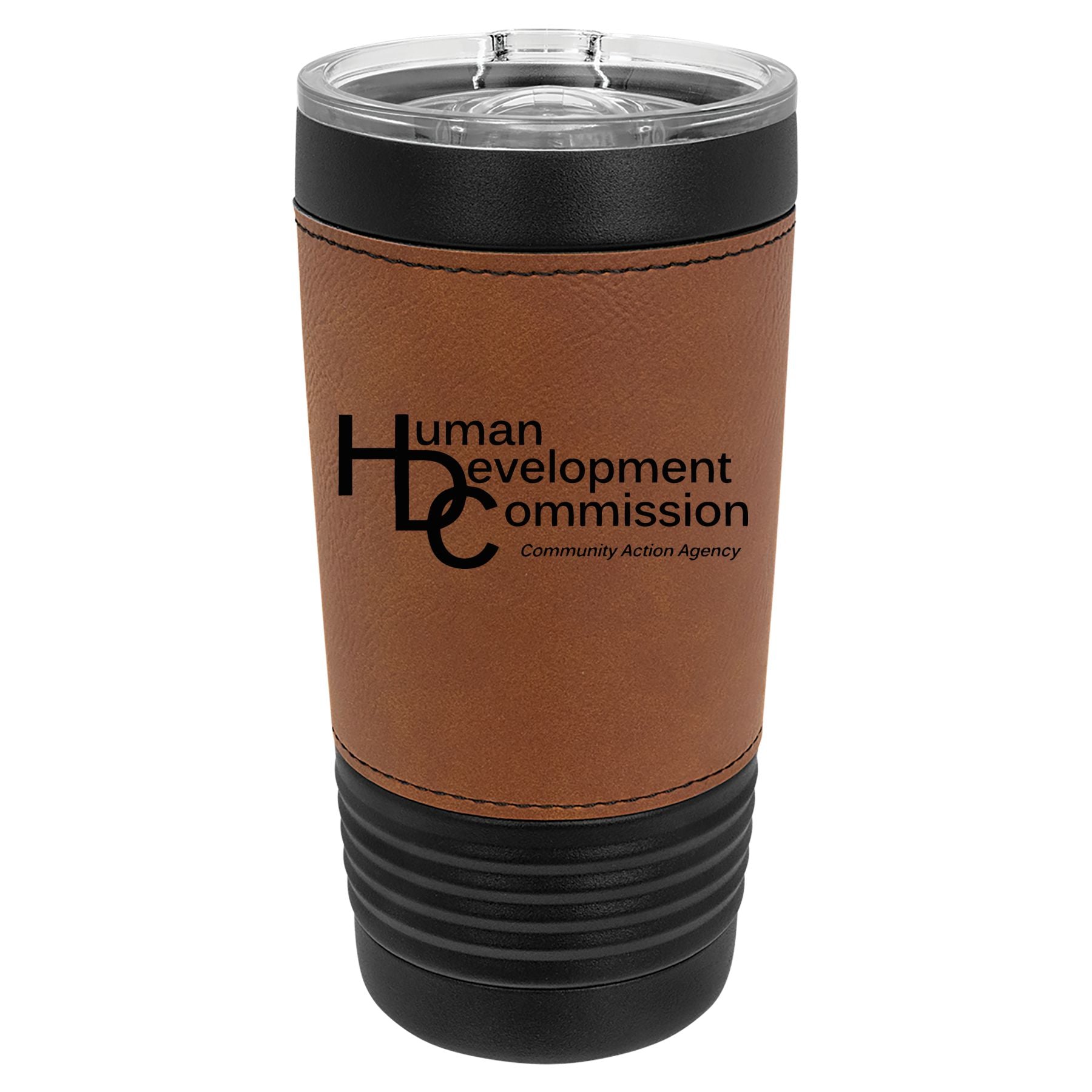 Human Development Commission 20 oz. with  Leatherette Tumbler with Slider Lid