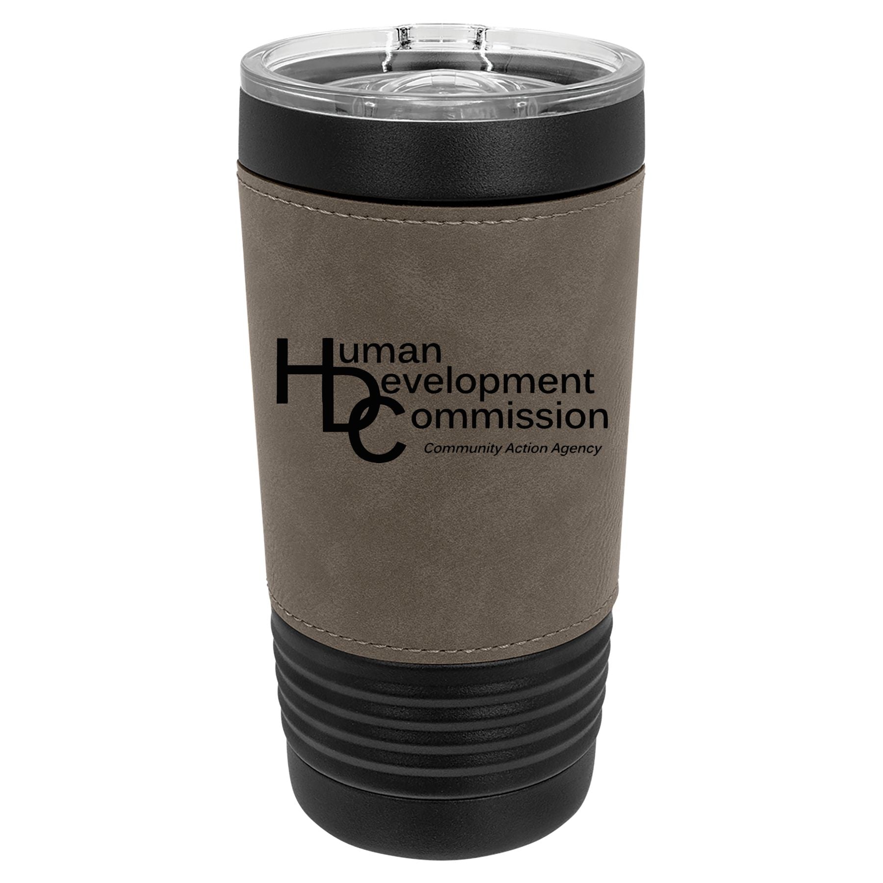 Human Development Commission 20 oz. with  Leatherette Tumbler with Slider Lid