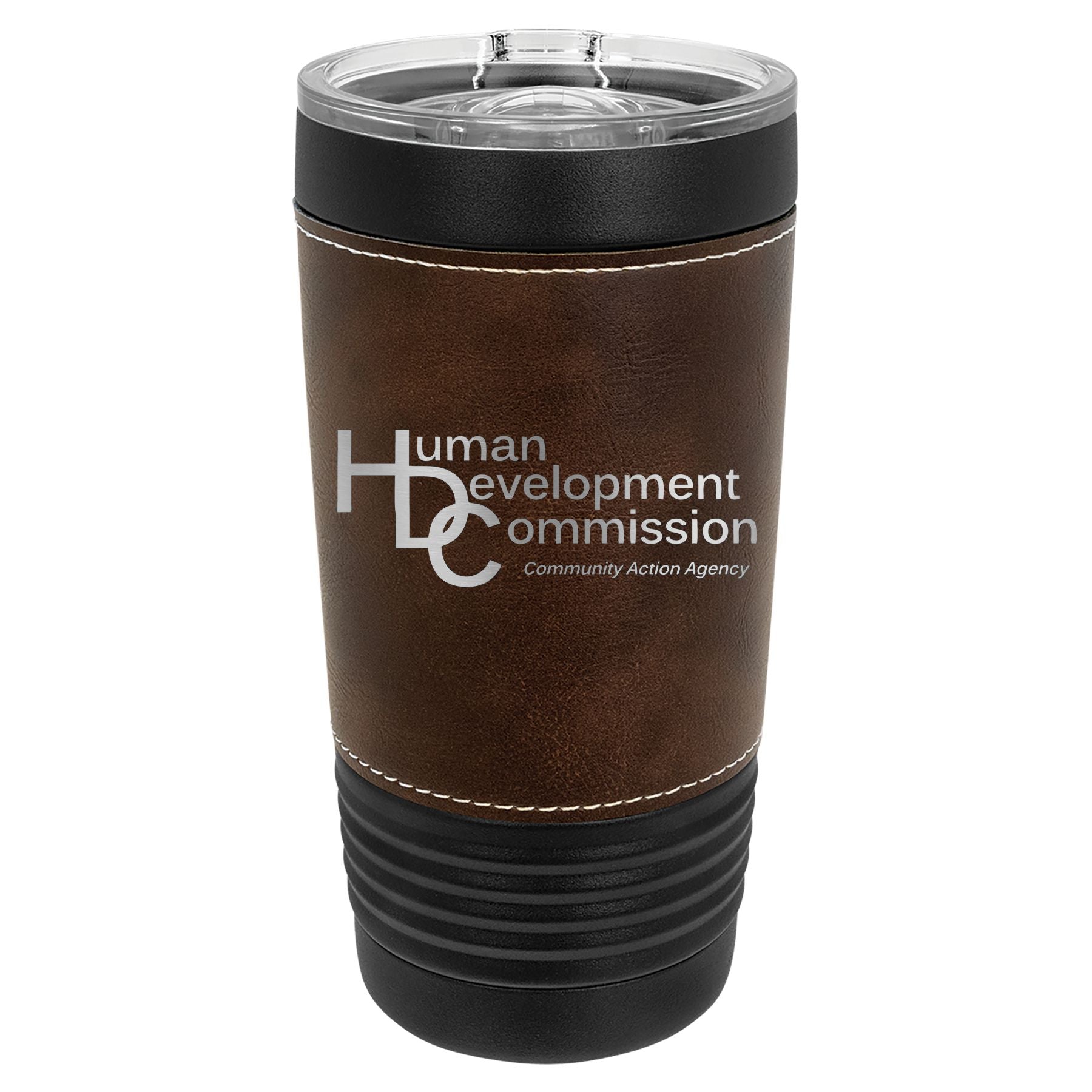 Human Development Commission 20 oz. with  Leatherette Tumbler with Slider Lid