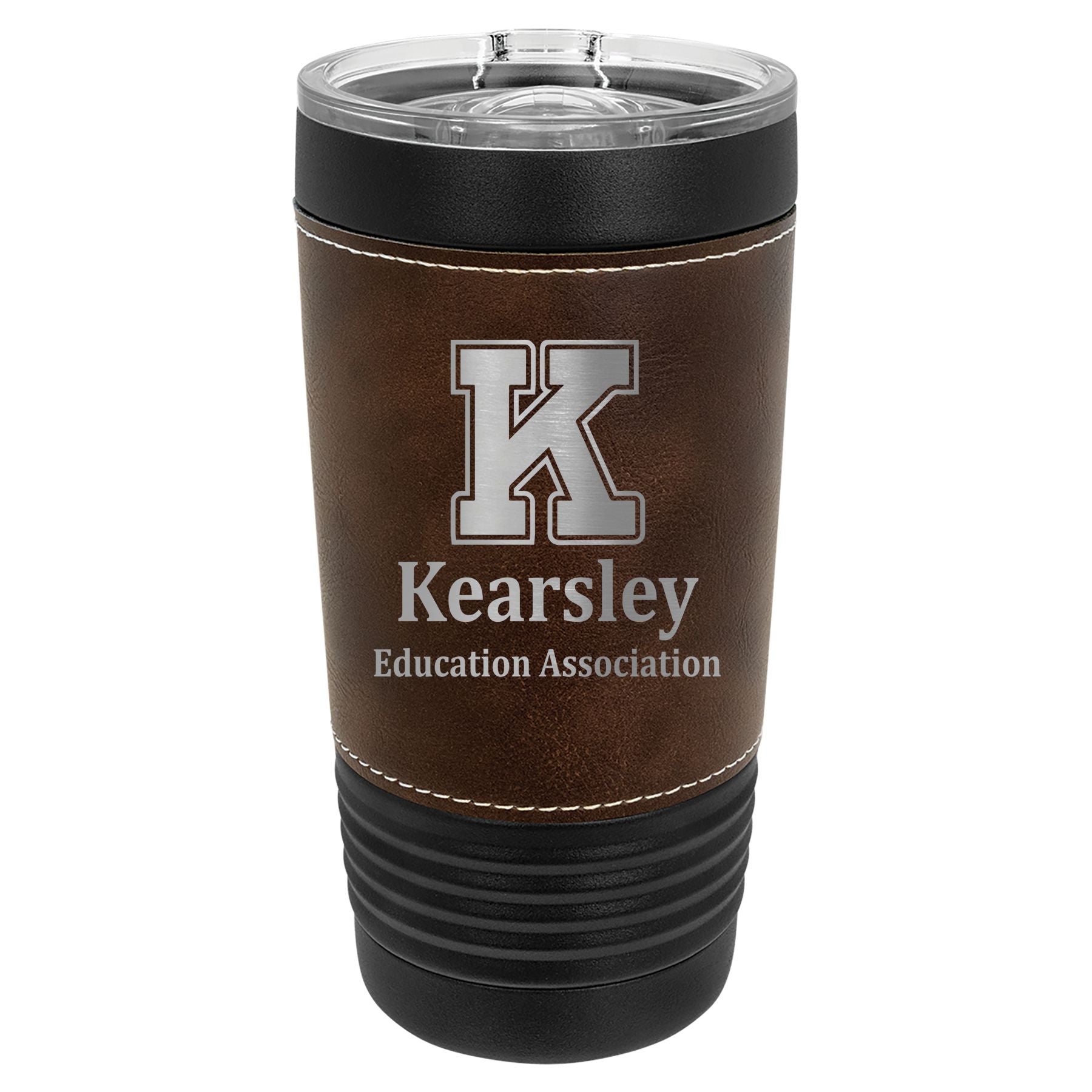 Kearsley Education Association 20 oz. Leatherette Tumbler with Clear Lid