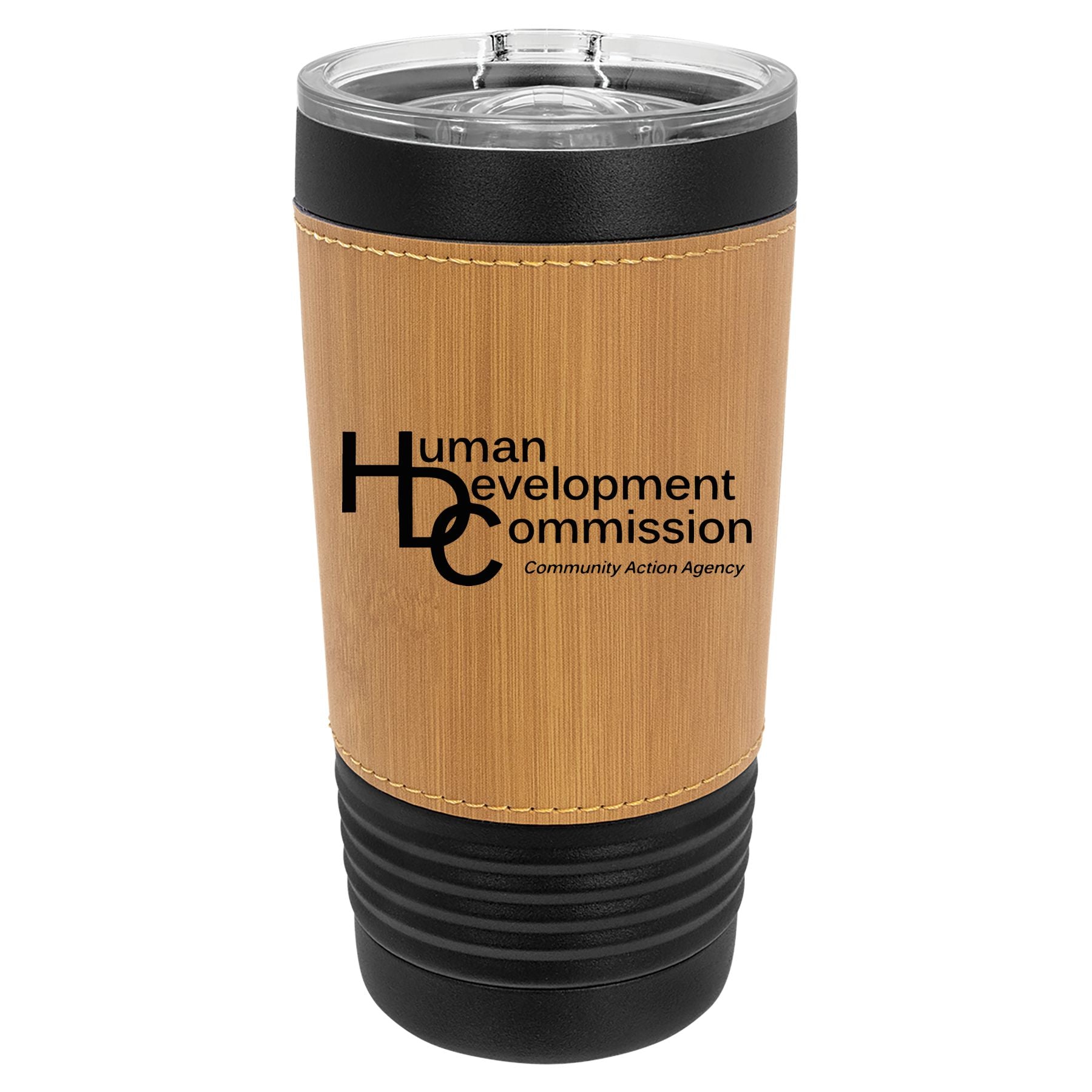 Human Development Commission 20 oz. with  Leatherette Tumbler with Slider Lid