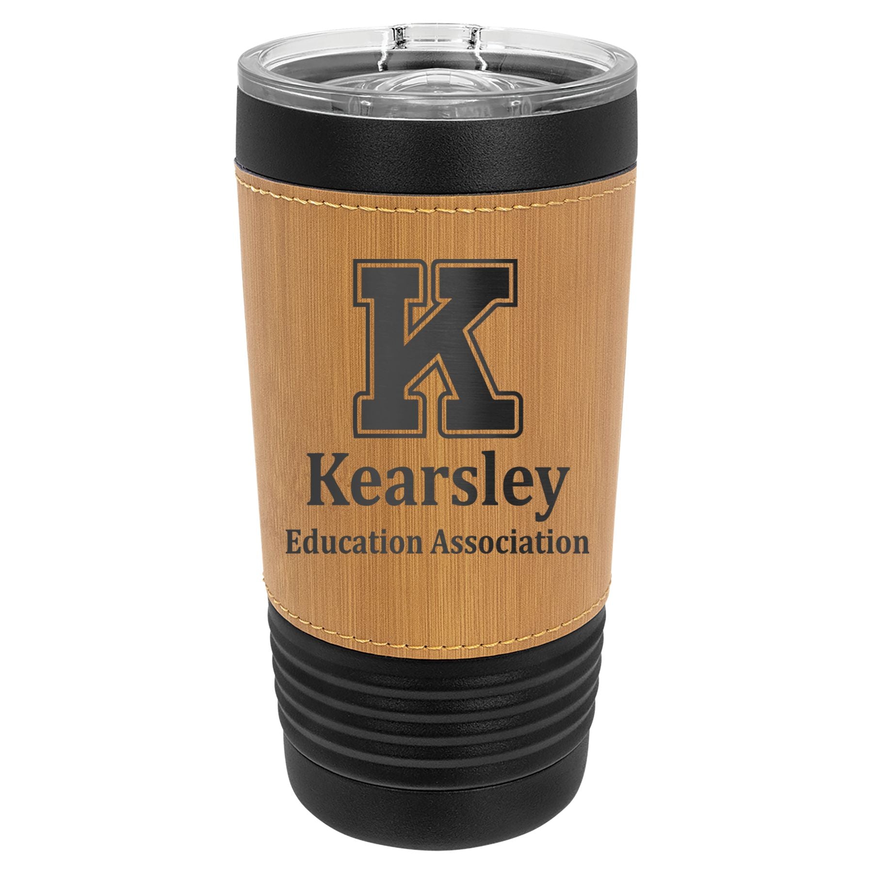 Kearsley Education Association 20 oz. Leatherette Tumbler with Clear Lid