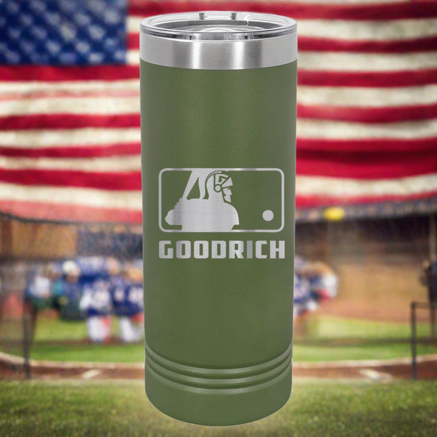 Goodrich Baseball Engraved 22 oz Skinny Tumbler