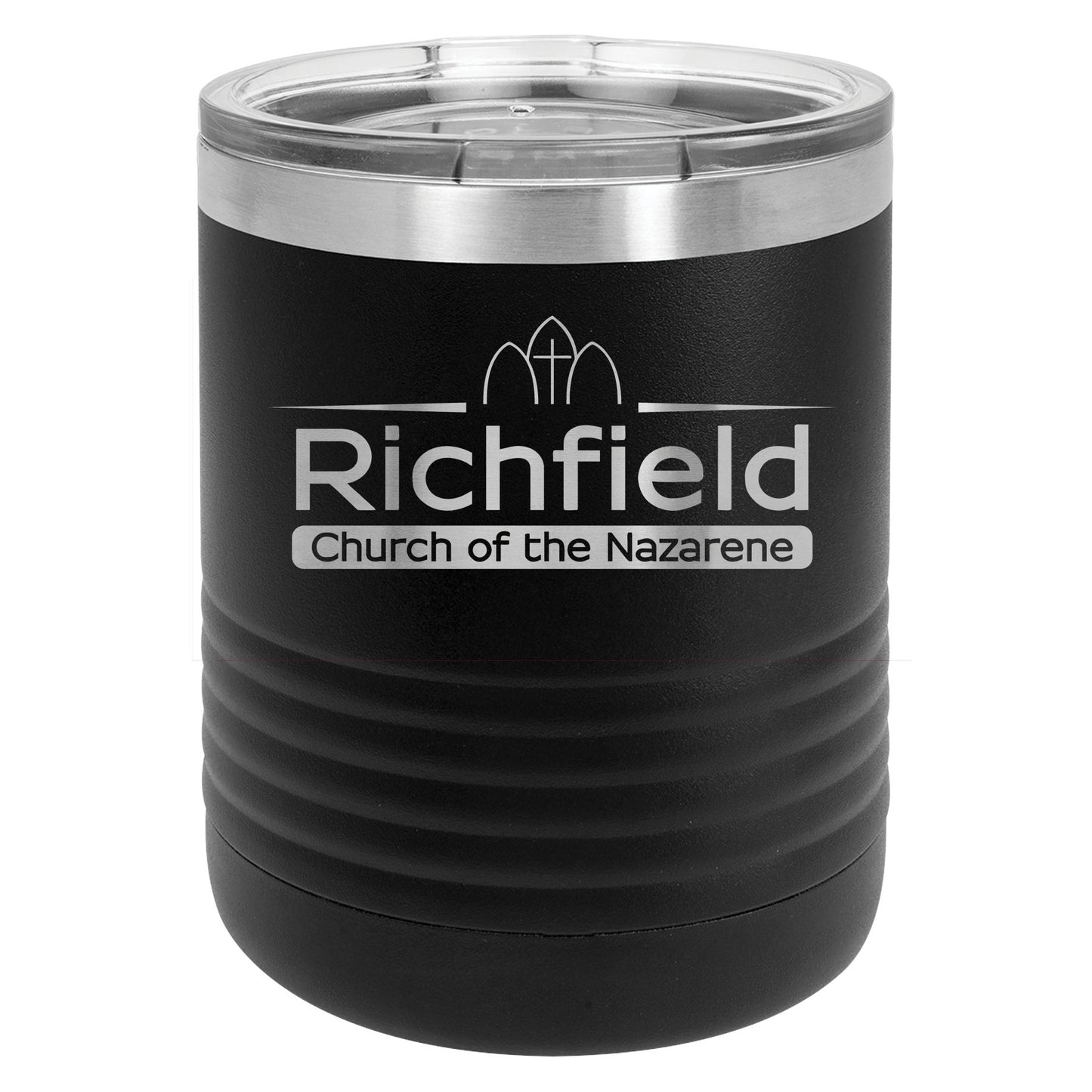 Richfield Church of the Nazarene 10 oz. Red Vacuum Insulated Ringneck Tumbler with Clear Lid