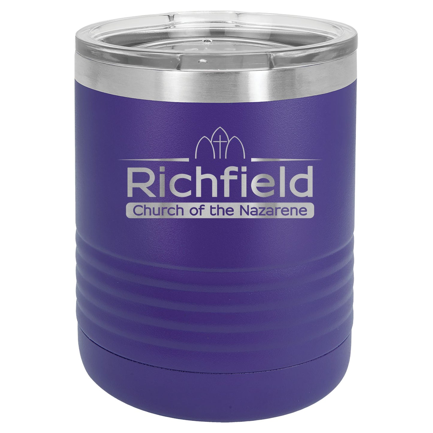 Richfield Church of the Nazarene 10 oz. Red Vacuum Insulated Ringneck Tumbler with Clear Lid