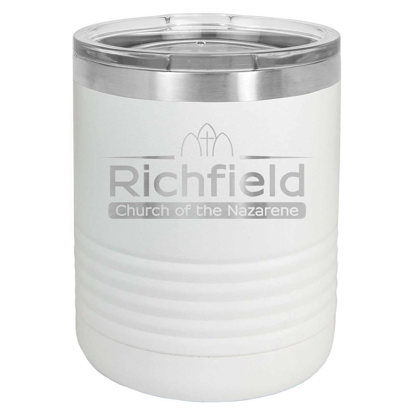 Richfield Church of the Nazarene 10 oz. Red Vacuum Insulated Ringneck Tumbler with Clear Lid