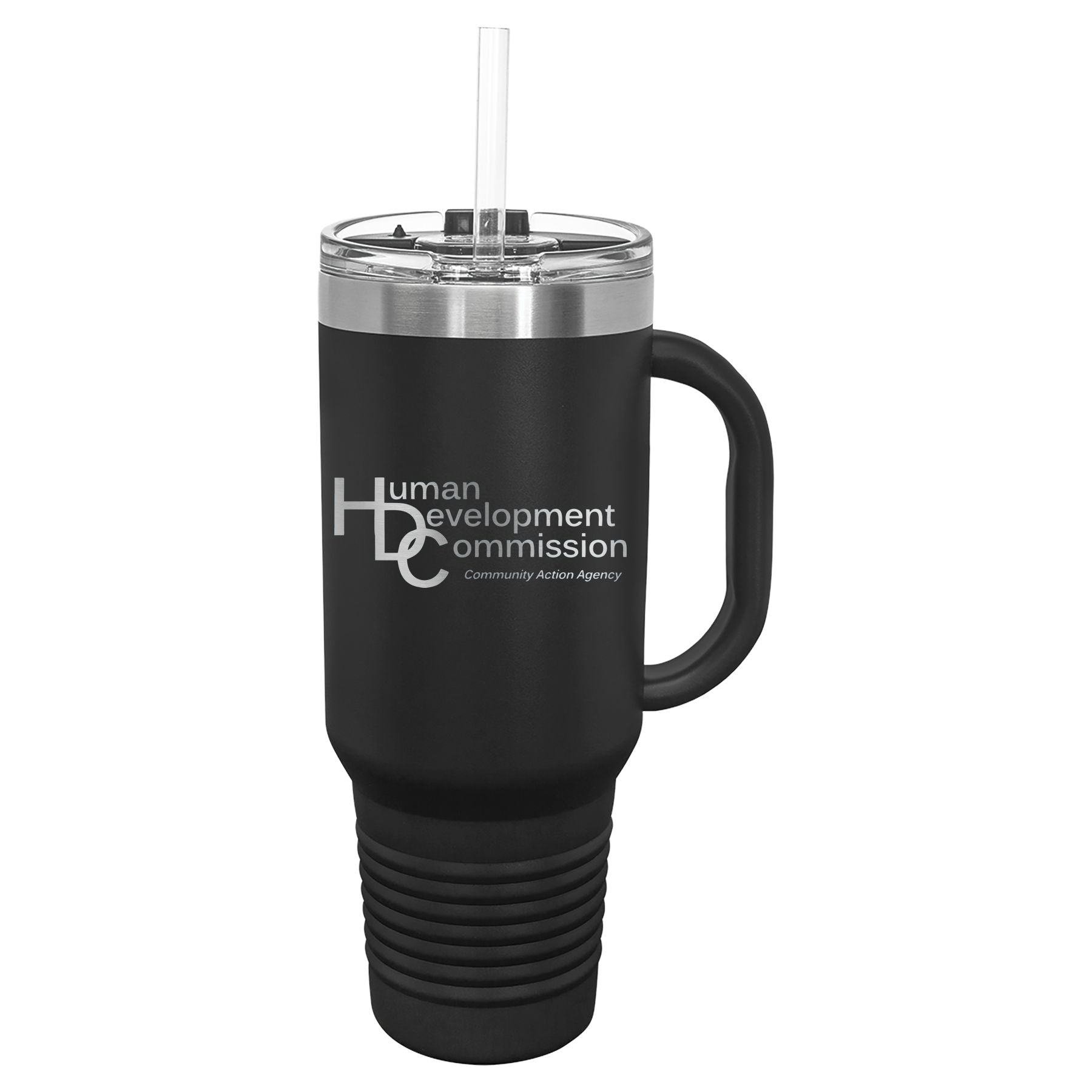 Human Development Commission 40 oz. Travel Mug with Handle & Straw